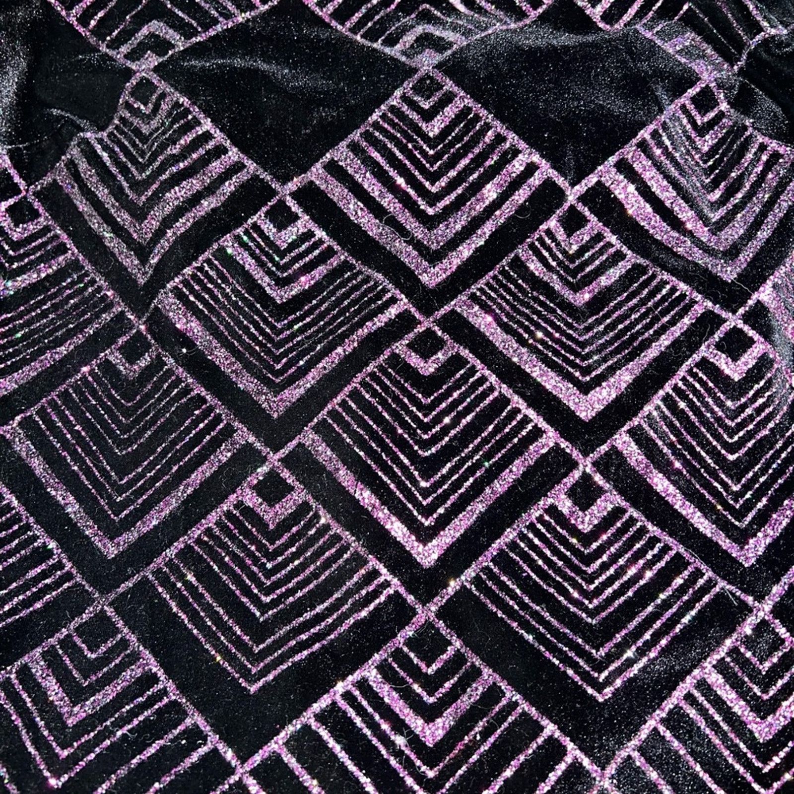 Other Beautiful Vintage 90s CDC Glitter Velvet Prom Gown! Size M / US 6-8 / IT 42-44 - 8 Thumbnail