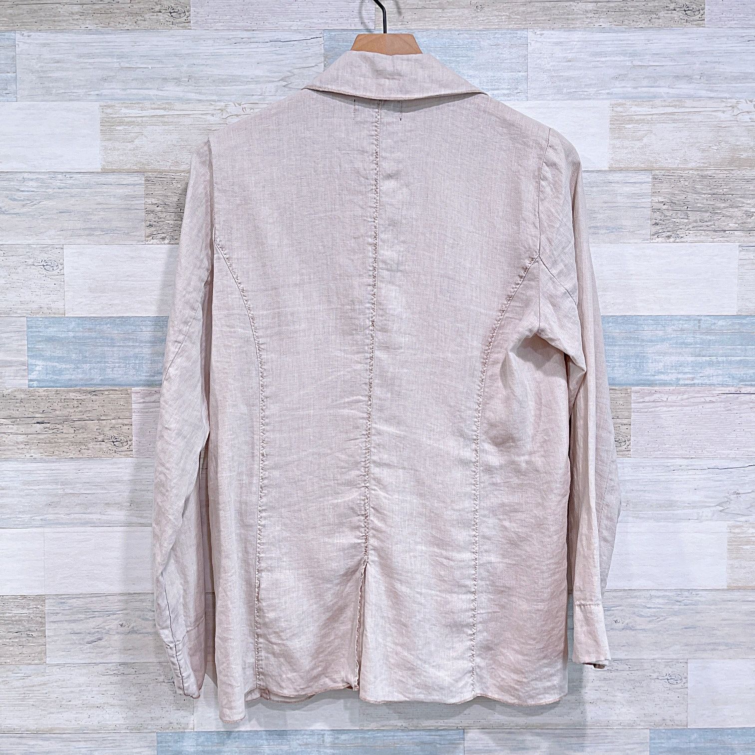 Michael Stars Michael Stars Linen Deconstructed Blazer Beige Womens Medium Size M / US 6-8 / IT 42-44 - 5 Thumbnail