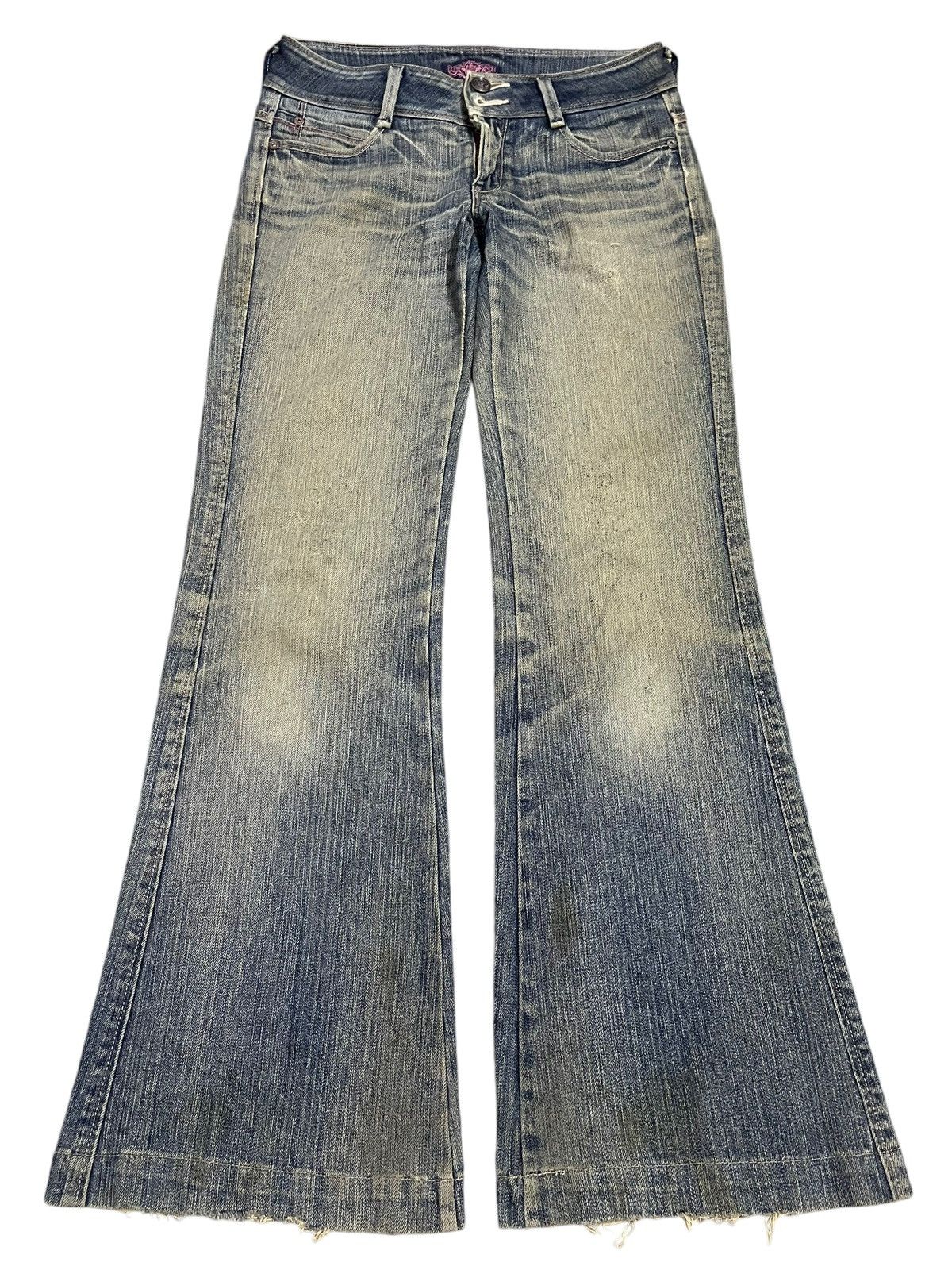 Tornado Mart Vintage Japanese Brand Mud Faded Wash Style Flare Jeans Size US 28 / EU 44 - 1 Thumbnail