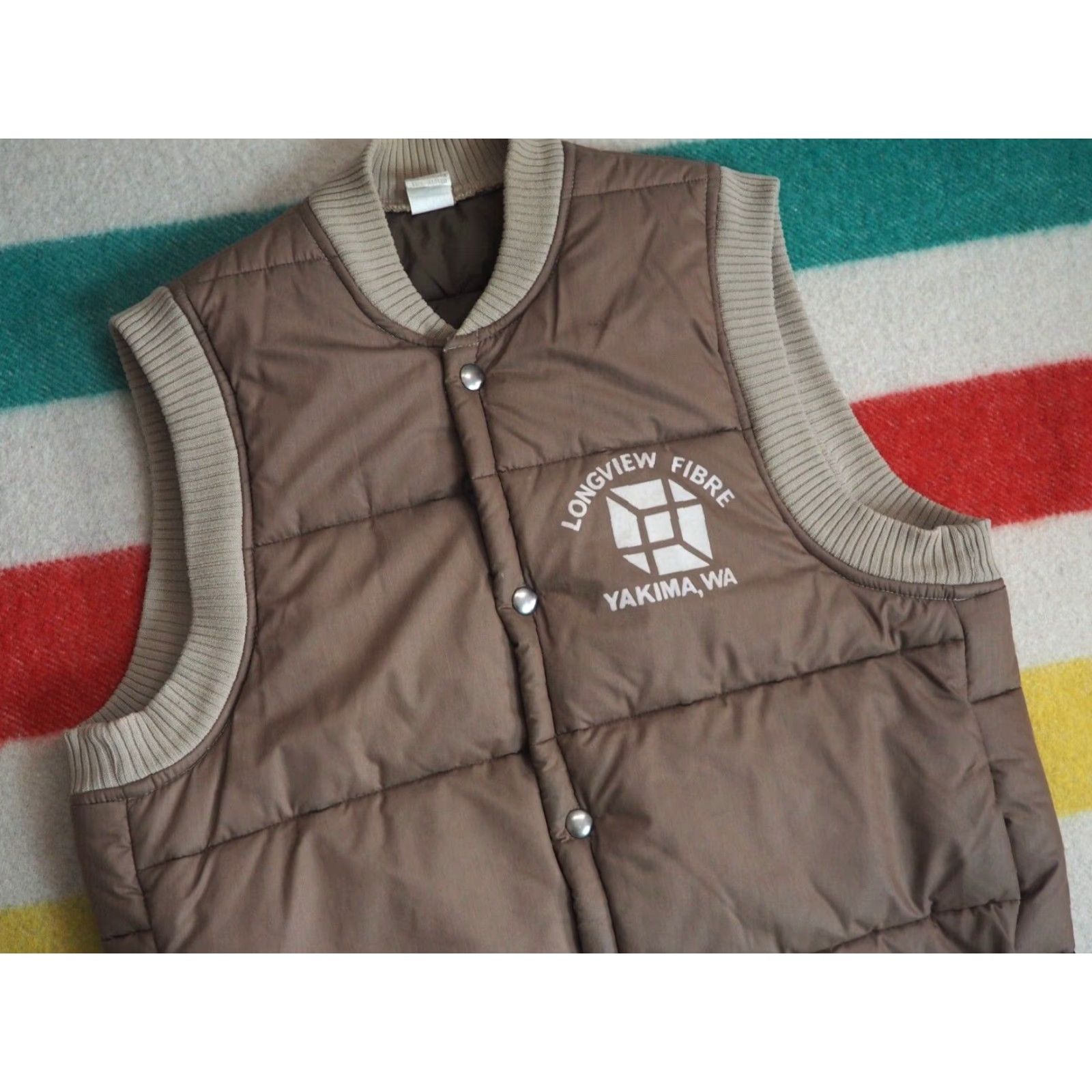 Etro VTG 70s Puffer Vest Yakima WA PNW Retro Nylon USA Mens M Brown Short Long? Size US M / EU 48-50 / 2 - 2 Thumbnail