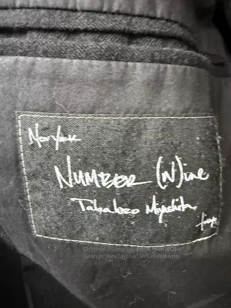 Number (N)ine Number (N)ine Leather Patch Wool Coat Size US L / EU 52-54 / 3 - 7 Thumbnail