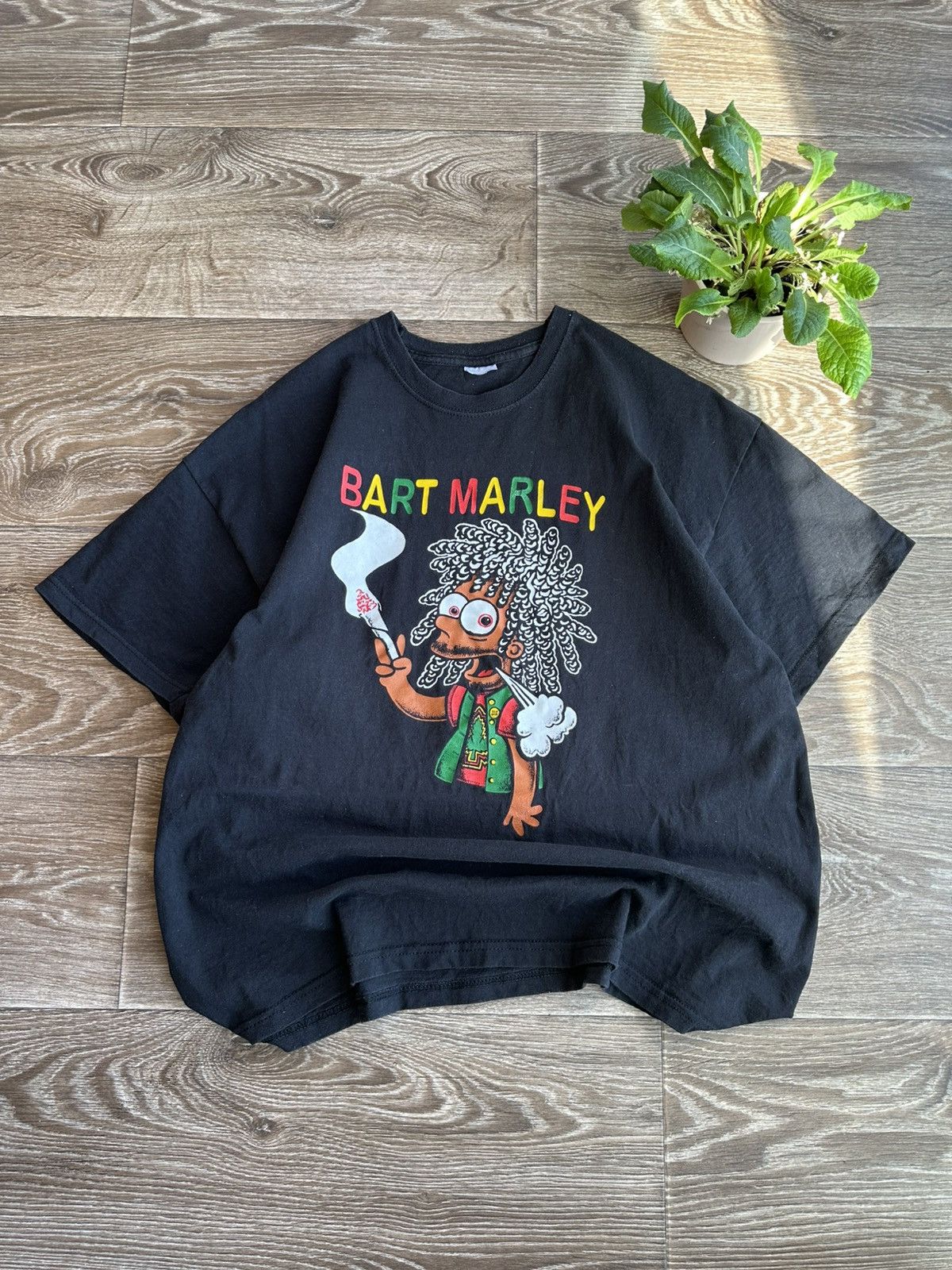 Bob Marley 🔥 90s Bart Marley Vintage Simpsons T Shirt Homer Band USA Size US XL / EU 56 / 4 - 1 Thumbnail