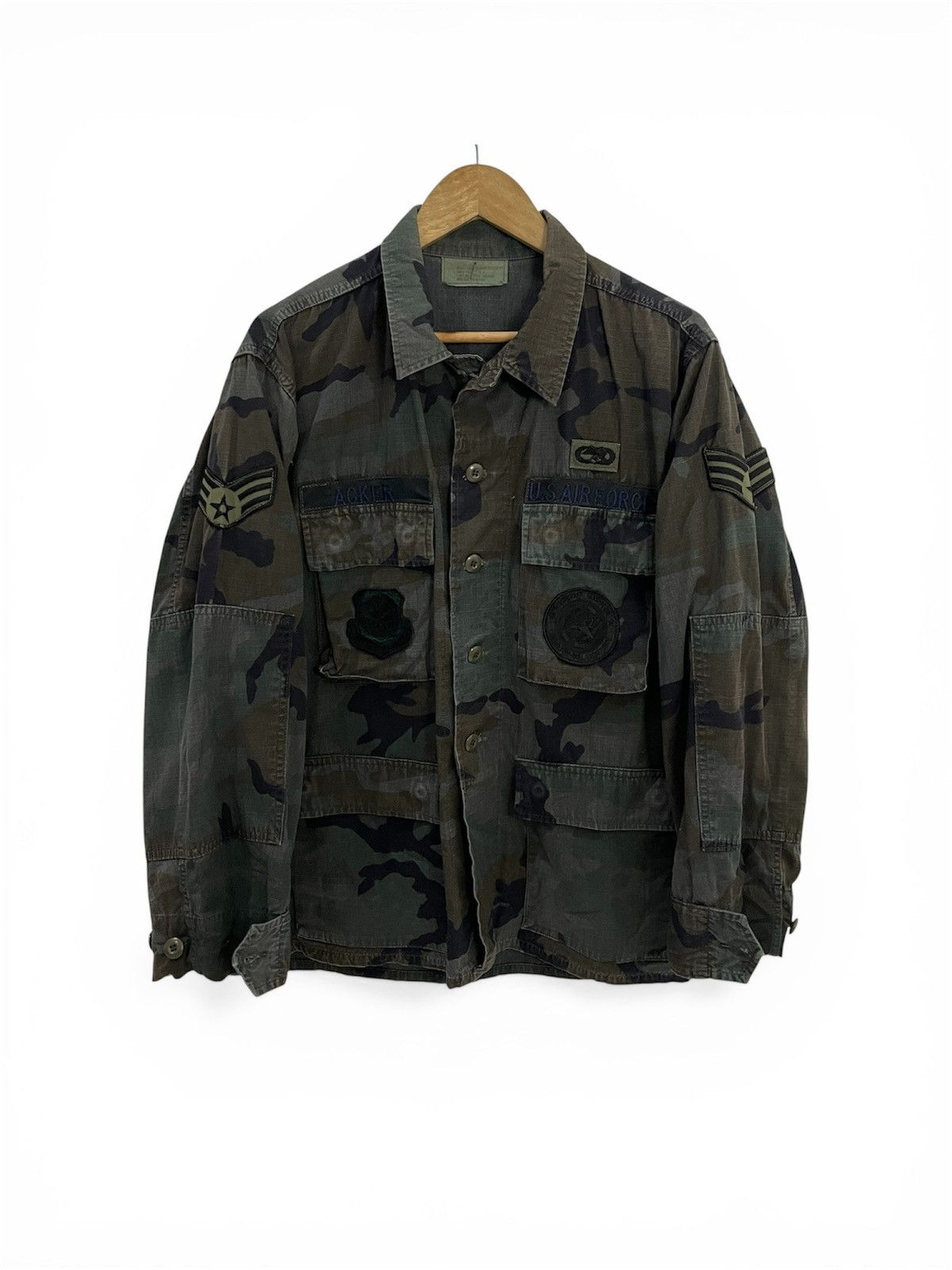 Vintage Vintage 90s Usaf Air Force BDU Woodland Camo Jacket Size US L / EU 52-54 / 3 - 1 Thumbnail