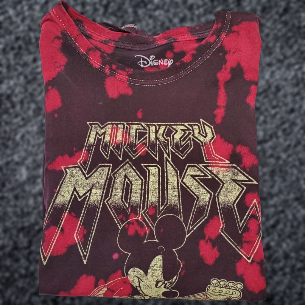 Disney Disney Mickey Mouse Disney Rock Guitar T Shirt Graphic Tie Dye Red Black Size XL Mens Shirt Graphic Print Tie Dye Rock Band Theme 80s 90s? Size US XL / EU 56 / 4 - 1 Thumbnail