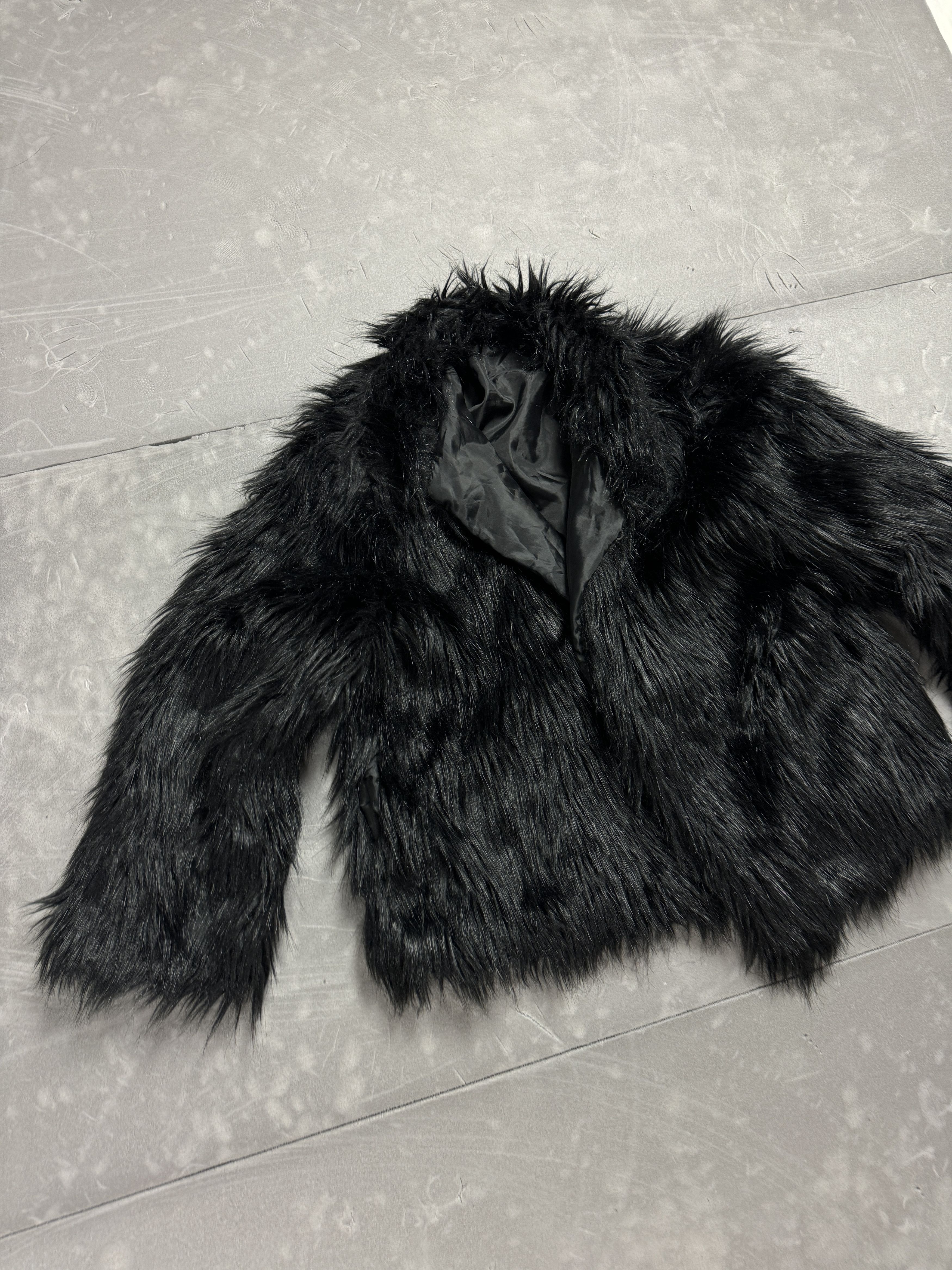 Vintage Vintage cropped wmns fur jacket black coquette y2k Size S / US 4 / IT 40 - 4 Thumbnail