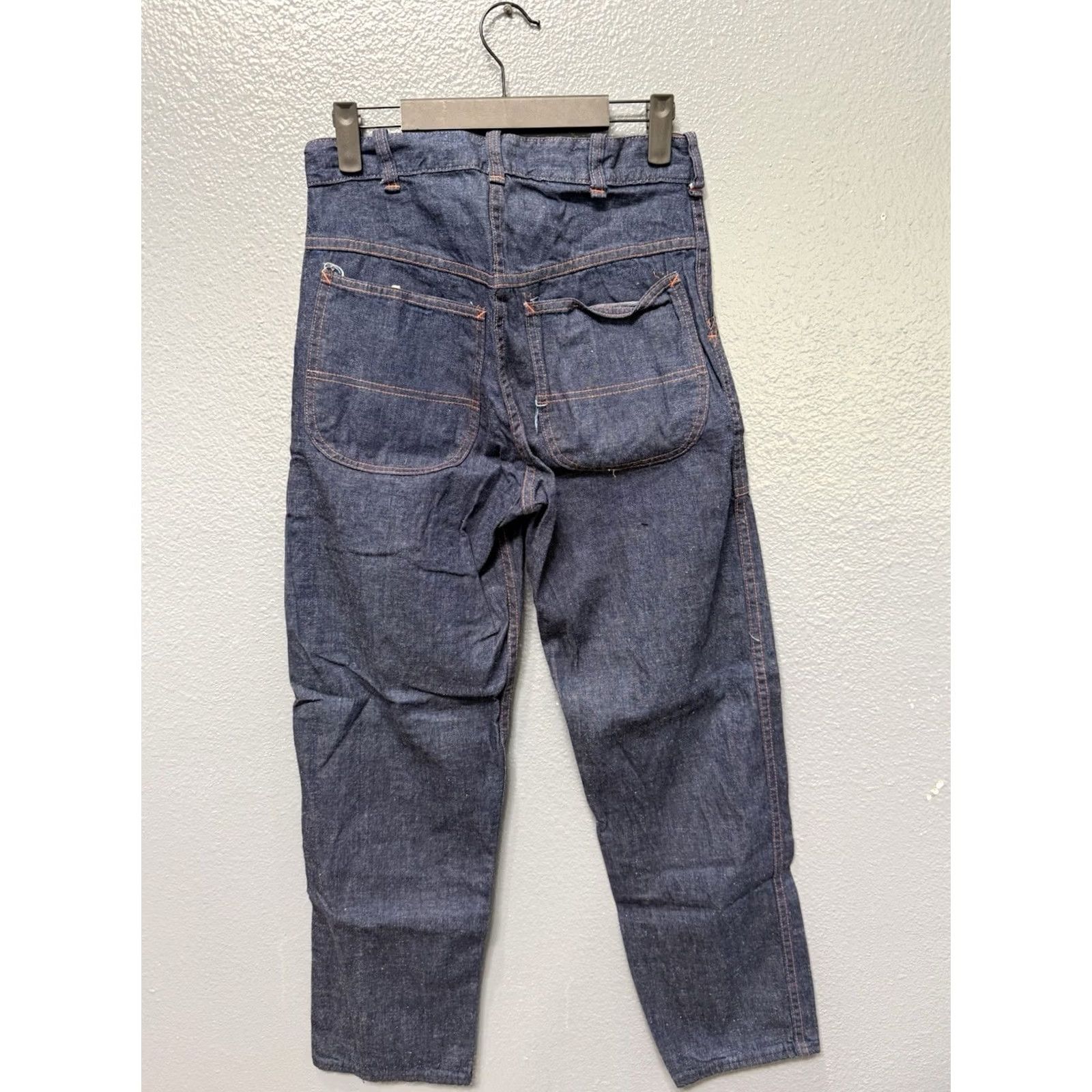 Sears VINTAGE Sears Sanforized Denim Dark Cotton Men’s Carpenter Pants Sz 28/30 zip 1960s Blue Mens Size US 30 / EU 46 - 5 Thumbnail