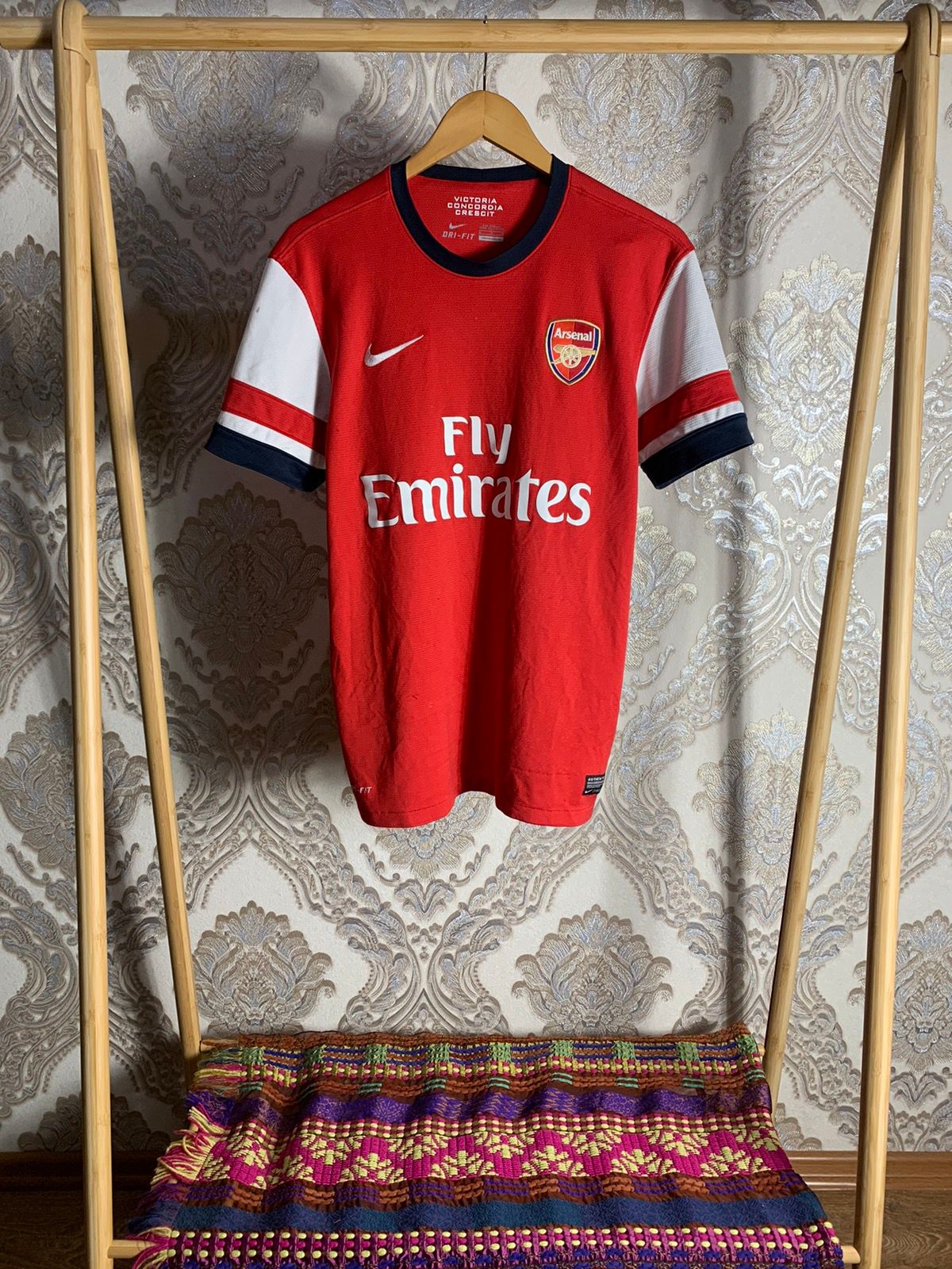 Pre-owned Nike X Soccer Jersey Vintage Nike Arsenal London Soccer Jersey Y2k Drill Football In Red