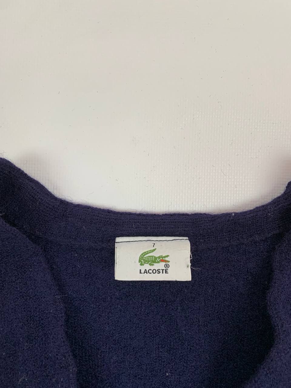 Lacoste Lacoste Women’s Knit V-Neck Cardigan Vintage Sweater Size L / US 10 / IT 46 - 6 Thumbnail