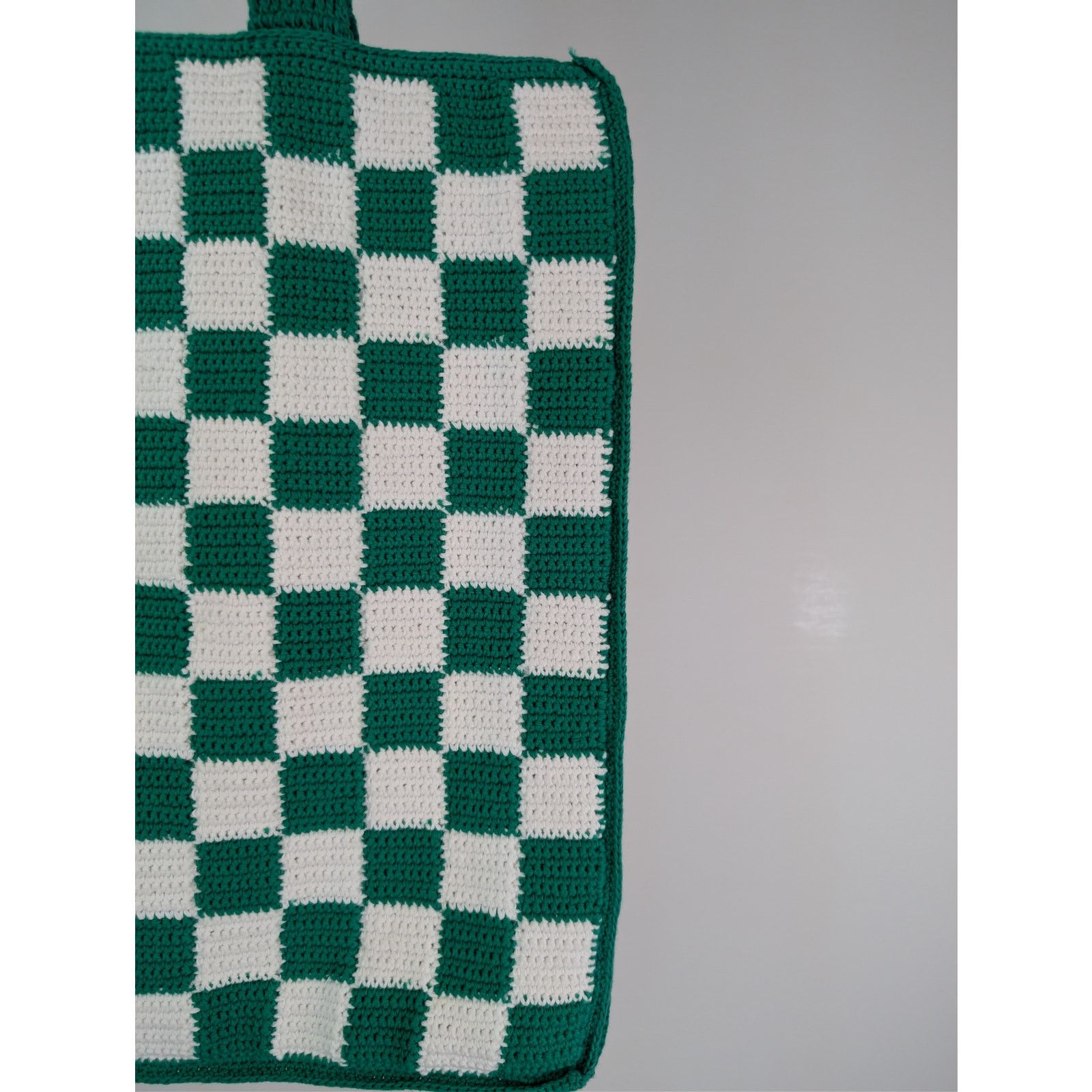 Casablanca o1rshd1 Size: OS / crochet cotton tote bag in green & white Size ONE SIZE - 11 Thumbnail