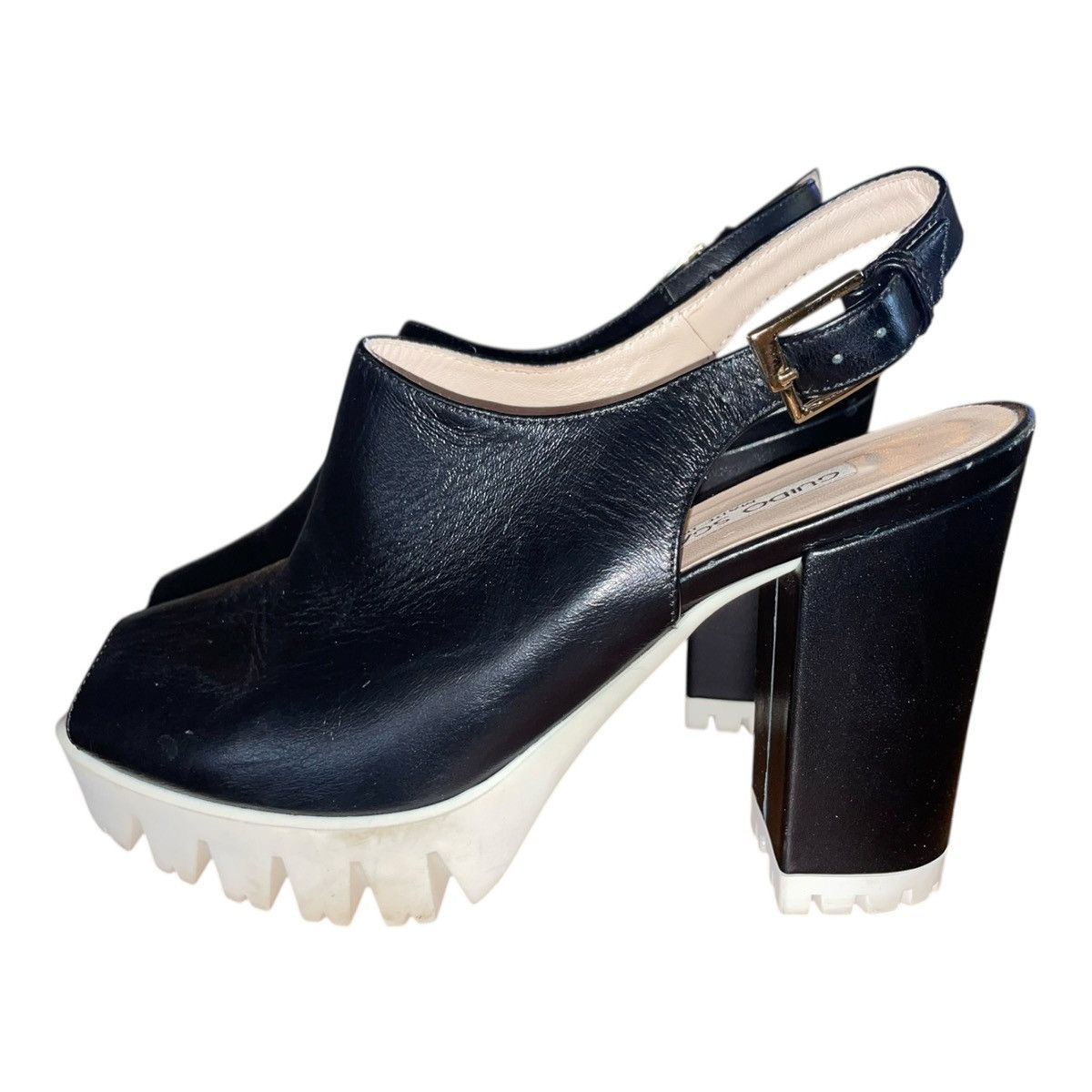 Other Guido Sgariglia Women’s Leather Black White Platform Loafer Size US 4.5 / IT 34.5 - 1 Thumbnail