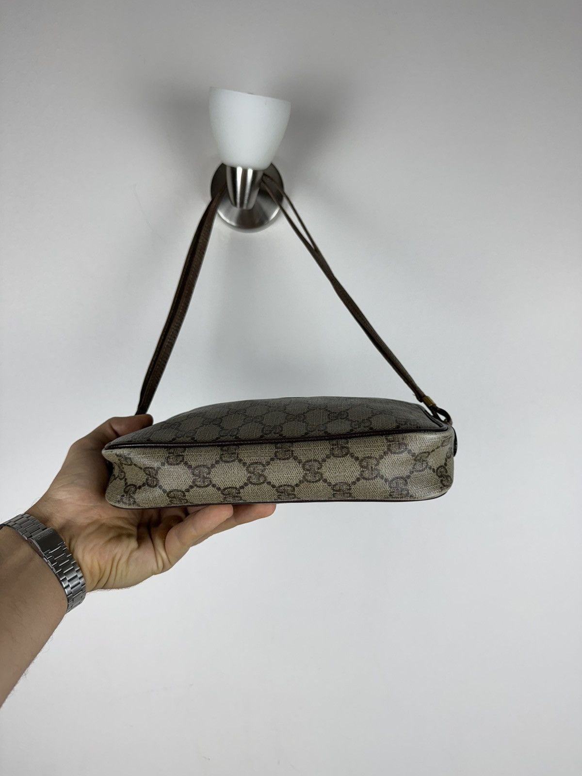 Gucci Vintage leather hand bag Gucci original luxury rare item Size ONE SIZE - 2 Thumbnail