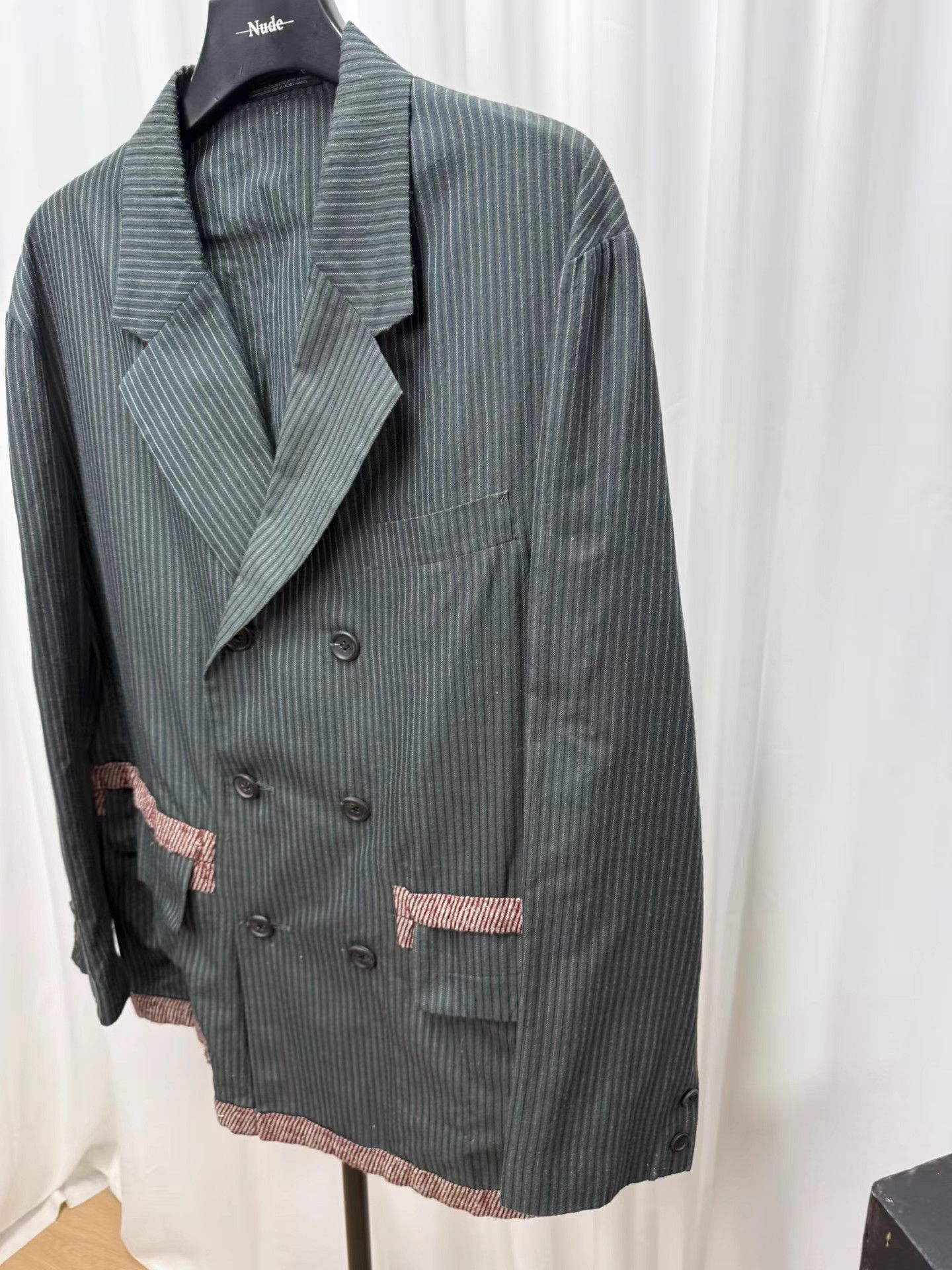 Yohji Yamamoto yohji yamamoto pour homme 96SS Loose Striped Wool Jacket K20 Size US S / EU 44-46 / 1 - 2 Thumbnail
