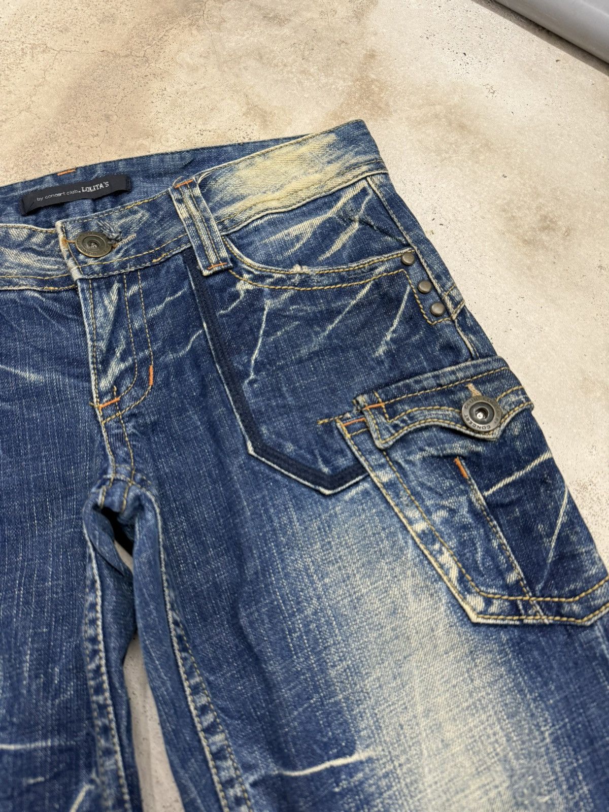 Hysteric Glamour Wide Leg Mudwash Thunder Whisker Distressed Denim Pants Size US 31 - 8 Thumbnail
