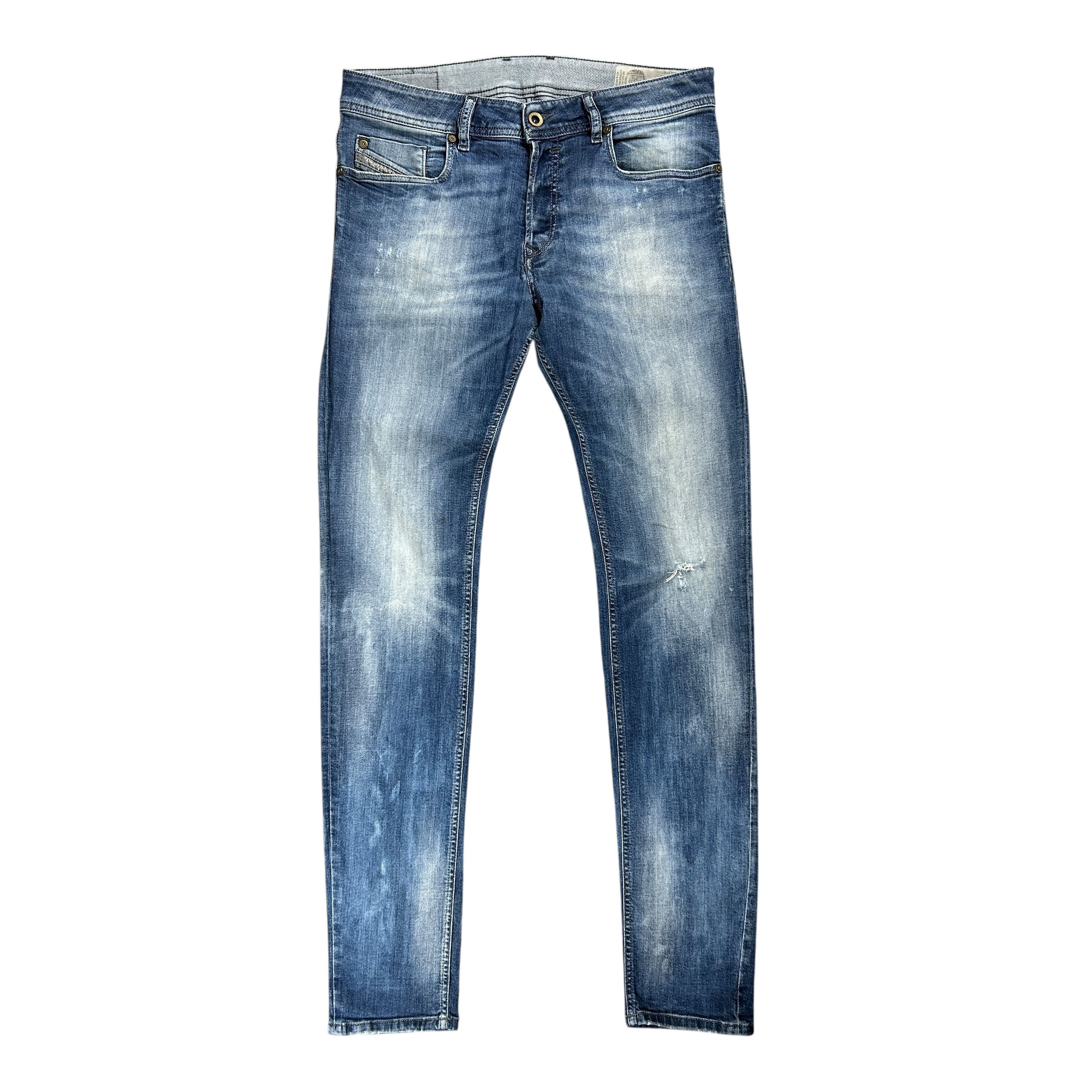 Diesel Diesel Sleenker Slim Skinny Blue Denim Jeans Washed W32L32 Size US 32 / EU 48 - 1 Thumbnail