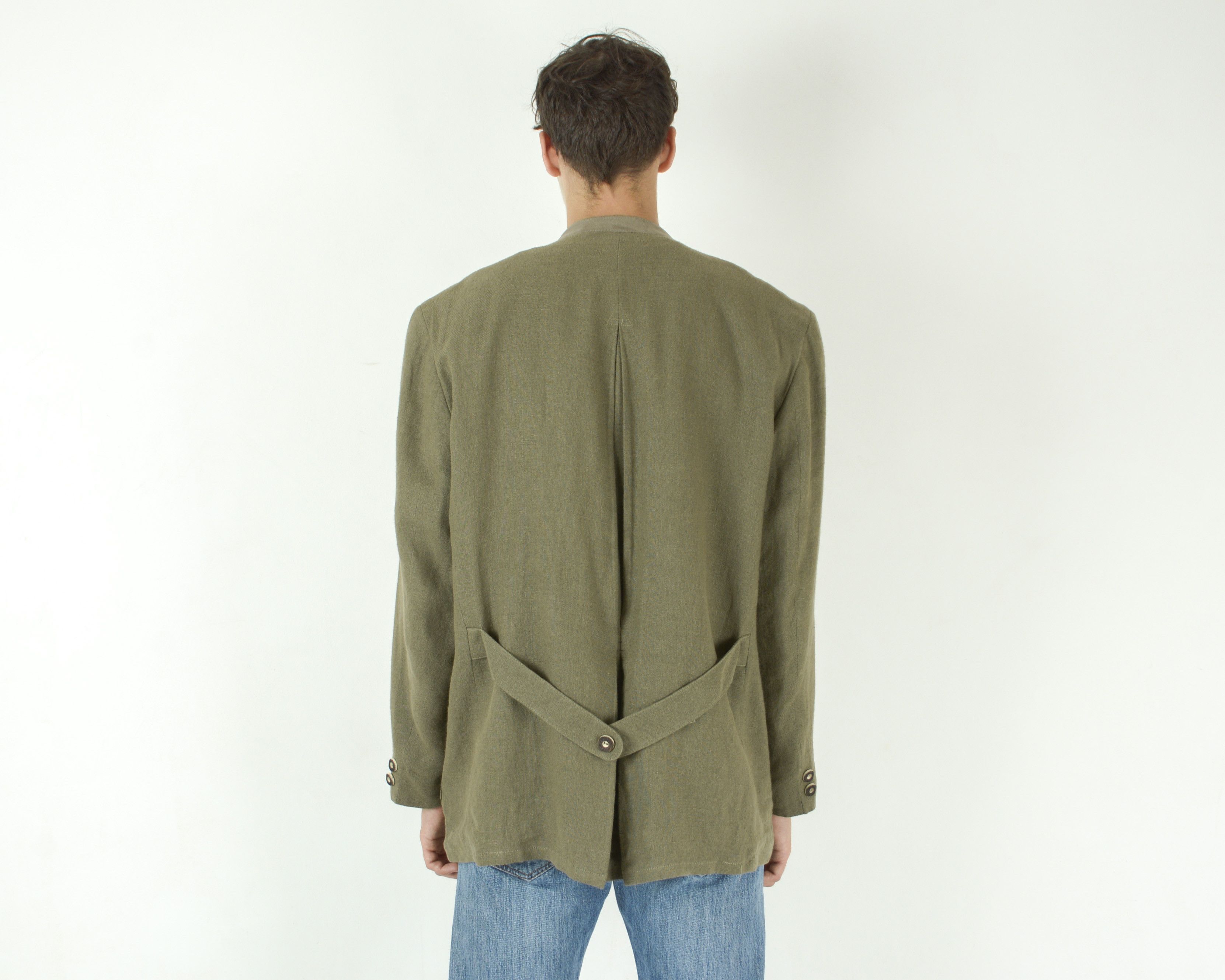 Vintage Landhaus Linen Trachten Mens UK 48S US Blazer Suit Jacket Size 48S - 3 Thumbnail
