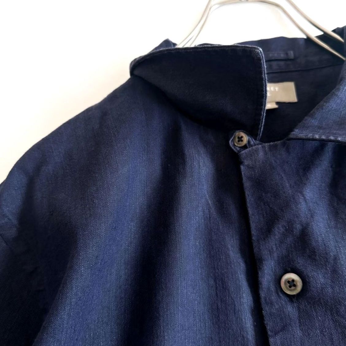 Margaret Howell Margaret Howell Open Collar Short Sleeve Top Navy Size S Mens Shirt Size US S / EU 44-46 / 1 - 6 Thumbnail
