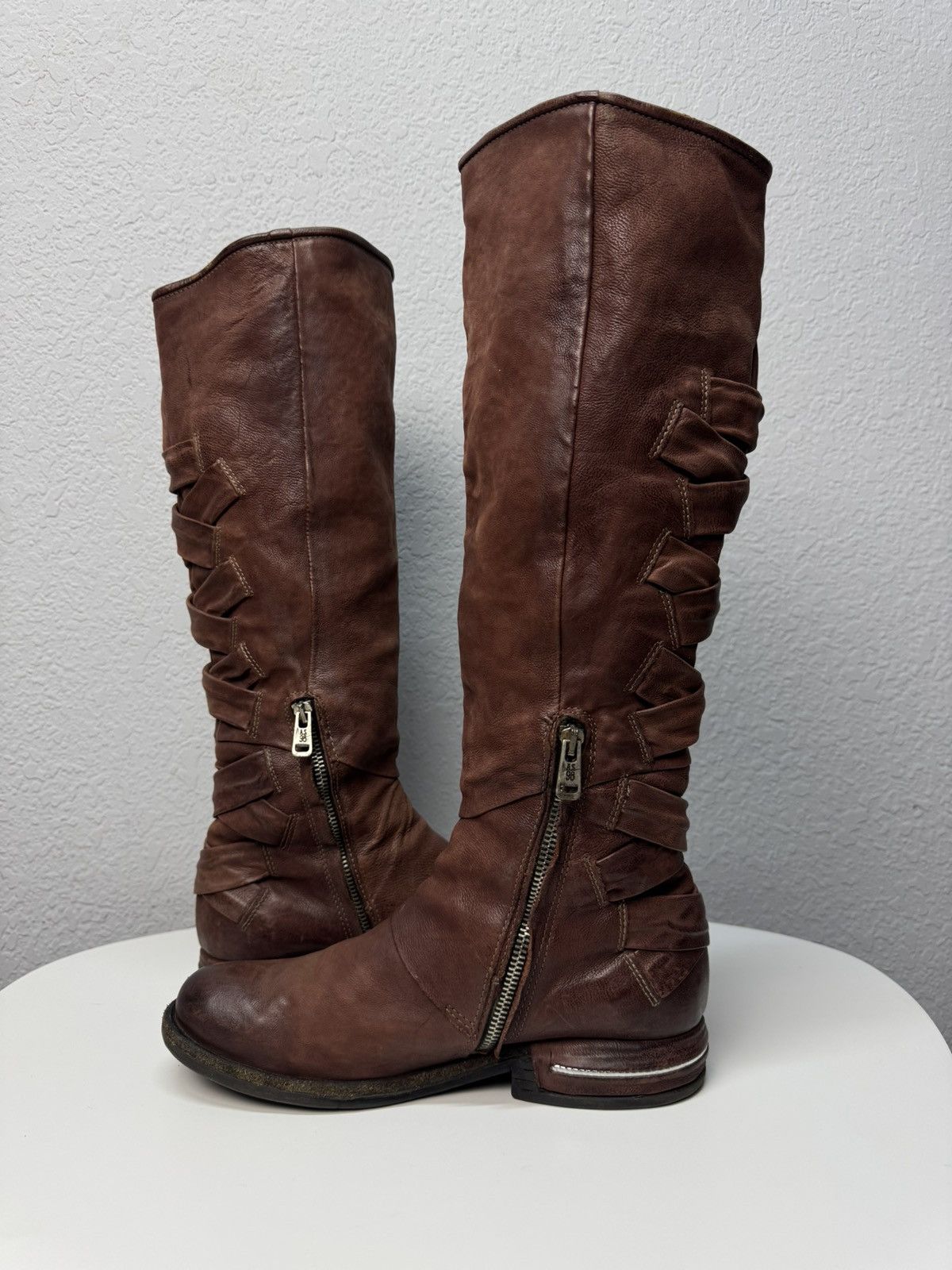 A.S.98 A.S.98 vintage leather tall boots italy rick owens style Size US 9 / IT 39 - 1 Thumbnail