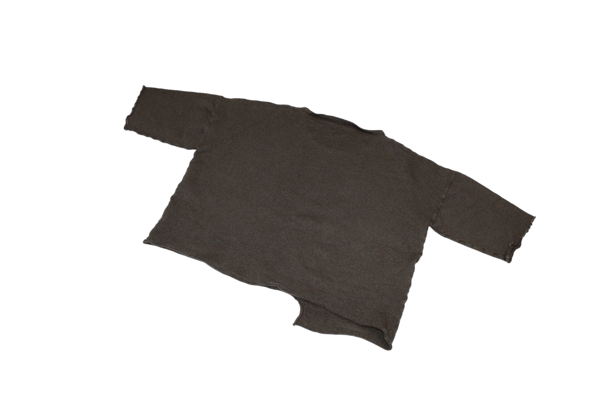 Japanese Brand TOMO Merino Wool Raw Cut Asymmetric Oversized Top Size L / US 10 / IT 46 - 9 Thumbnail