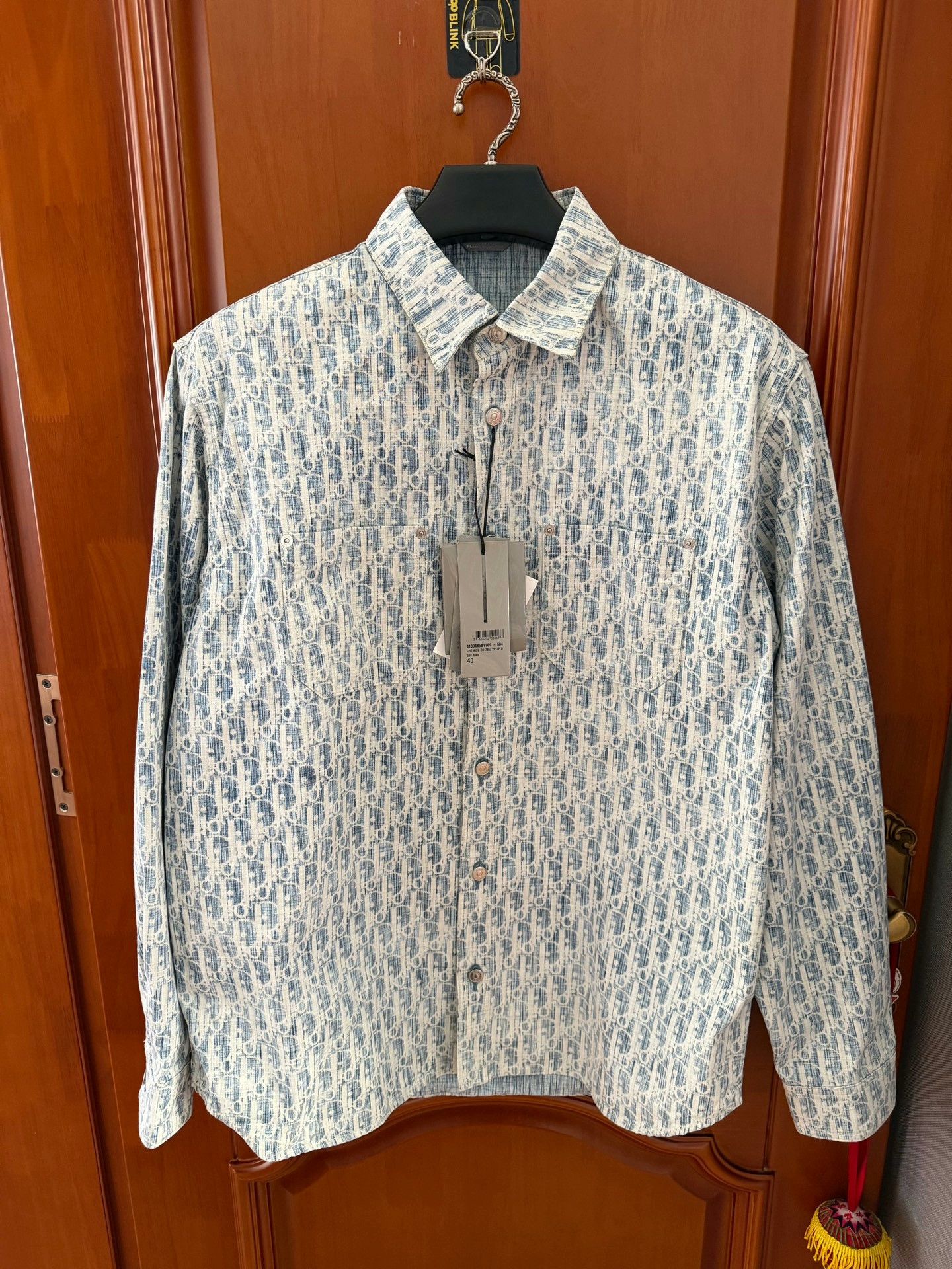 Dior dior blue and white logo denim shirt Size US L / EU 52-54 / 3 - 1 Thumbnail
