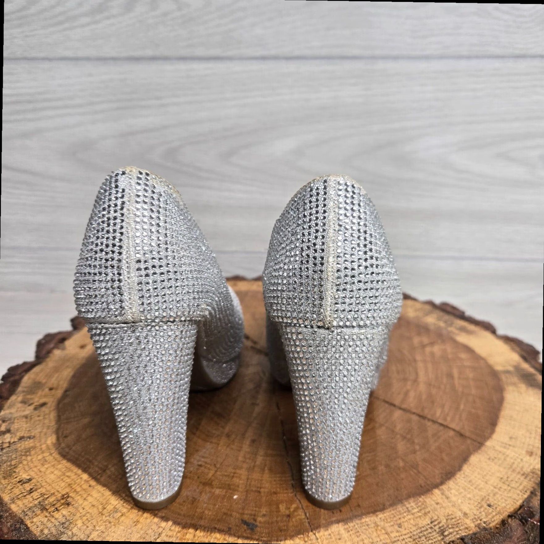 Vintage VINTAGE Speed Limit 98 Silver Rhinestone Heel Adult Women's Size 5.5 Size US 6 / IT 36 - 4 Thumbnail