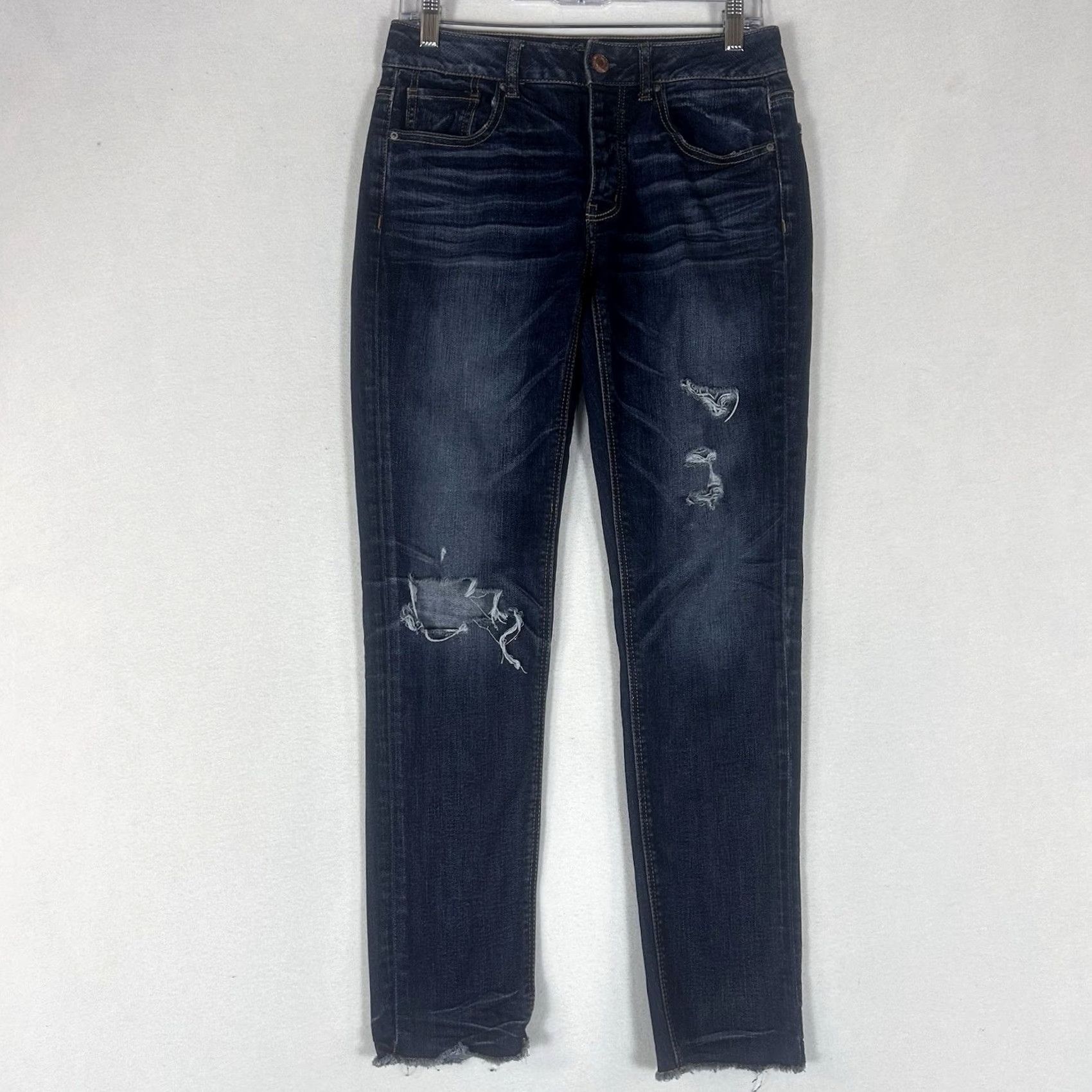 American Eagle Outfitters American Eagle Outfitters Jeans Tomgirl Womens 0 Regular Mid Rise Button Fly Stretch Denim 5-Pocket Blue Size 25" / US 0 / IT 36 - 2 Thumbnail