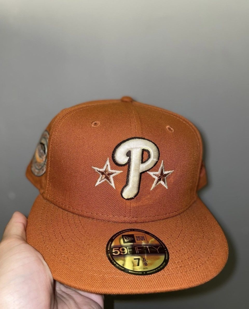 image of Hat Club Philadelphia Phillies Camp Fire Size 7 5/8 Brand Ne in Orange, Men's