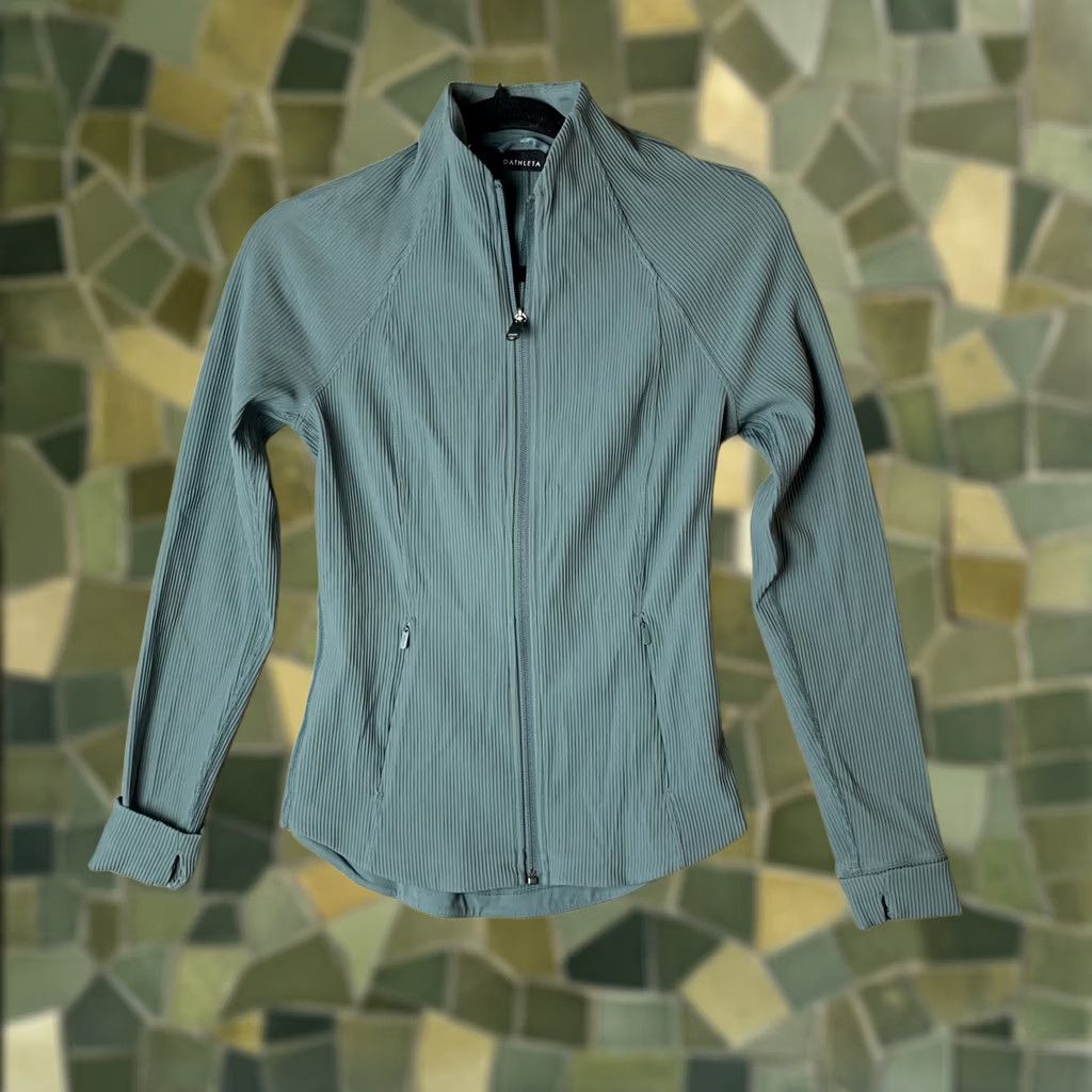 Athleta Athleta Jacket Women XS Green Full Zip Ribbed Thumbholes Y2K Athletic Activewear Casual Travel Size XS / US 0-2 / IT 36-38 - 1 Thumbnail
