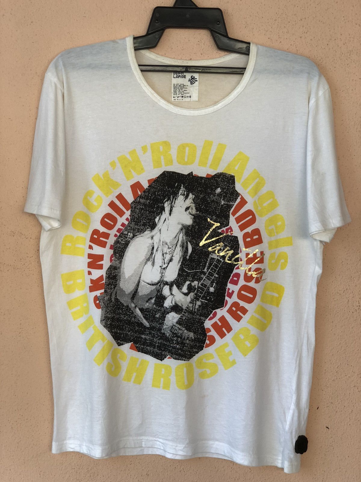 image of Band Tees x Ppfm Rock N Roll Angelstee in White, Men's (Size Medium)
