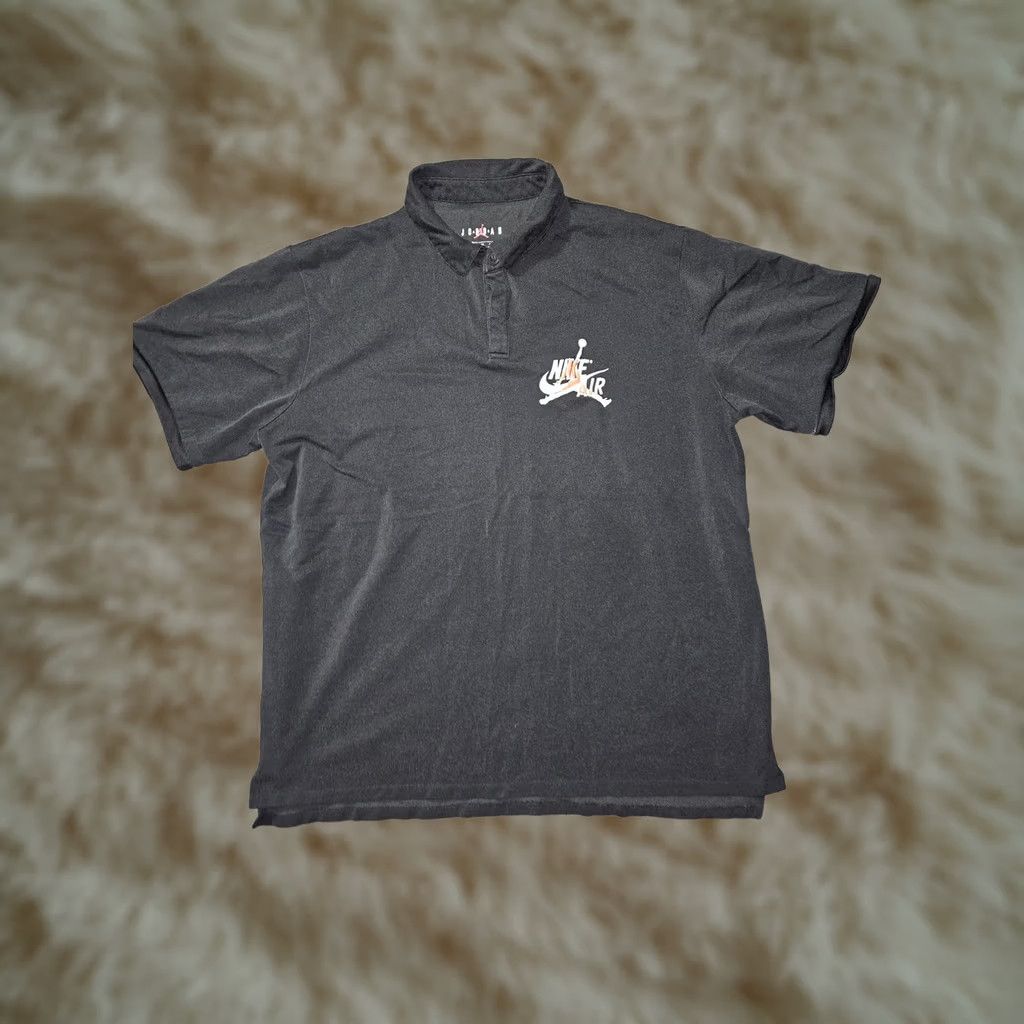 Jordan Brand Jordan Nike Air Shirt Mens 2XL Black Polo Embroidered Logo Short Sleeve Collared Size US XXL / EU 58 / 5 - 1 Thumbnail