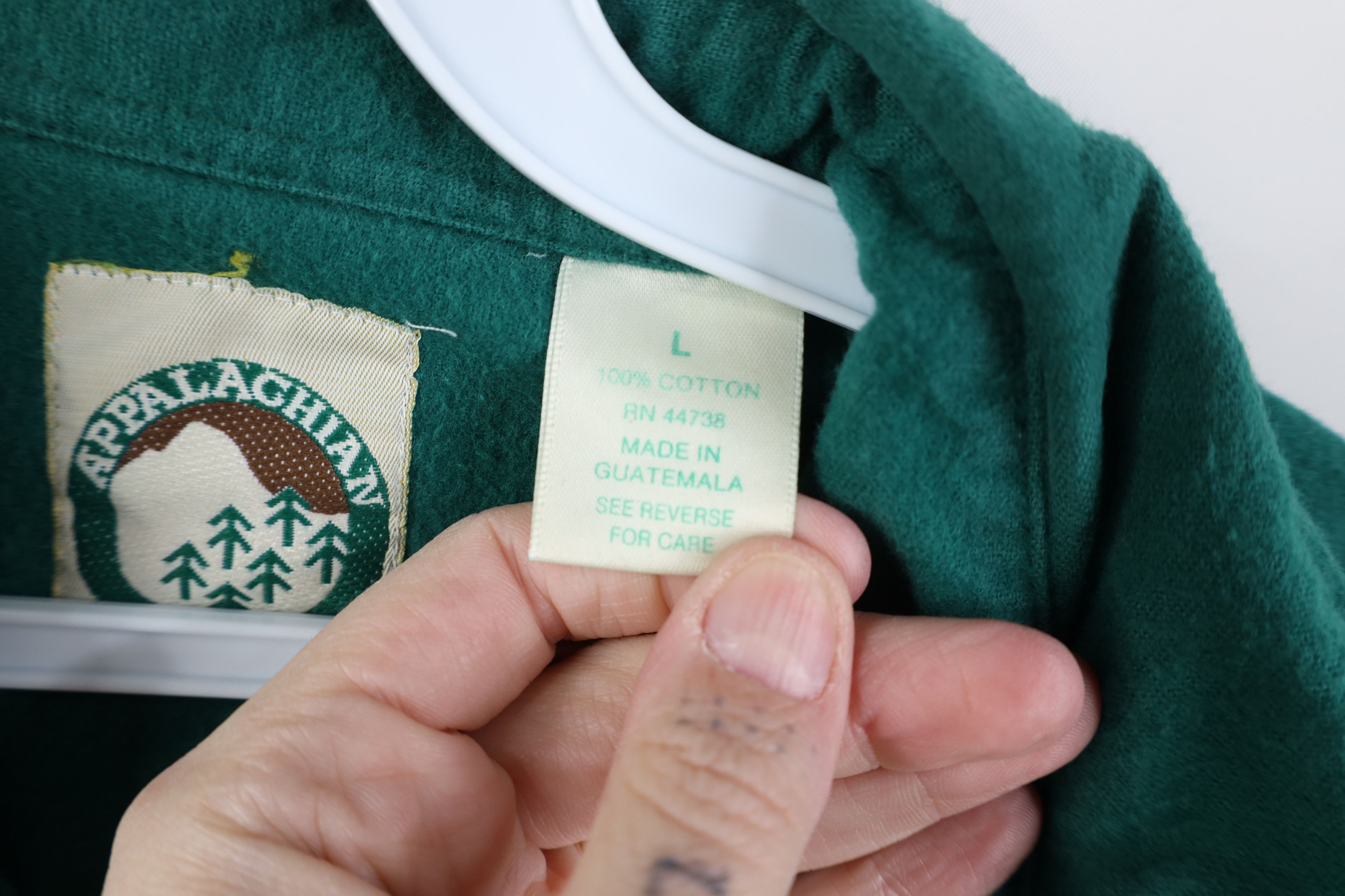 Vintage Vintage 70s Streetwear Cloth Collared Button Shirt Green Size US L / EU 52-54 / 3 - 10 Thumbnail