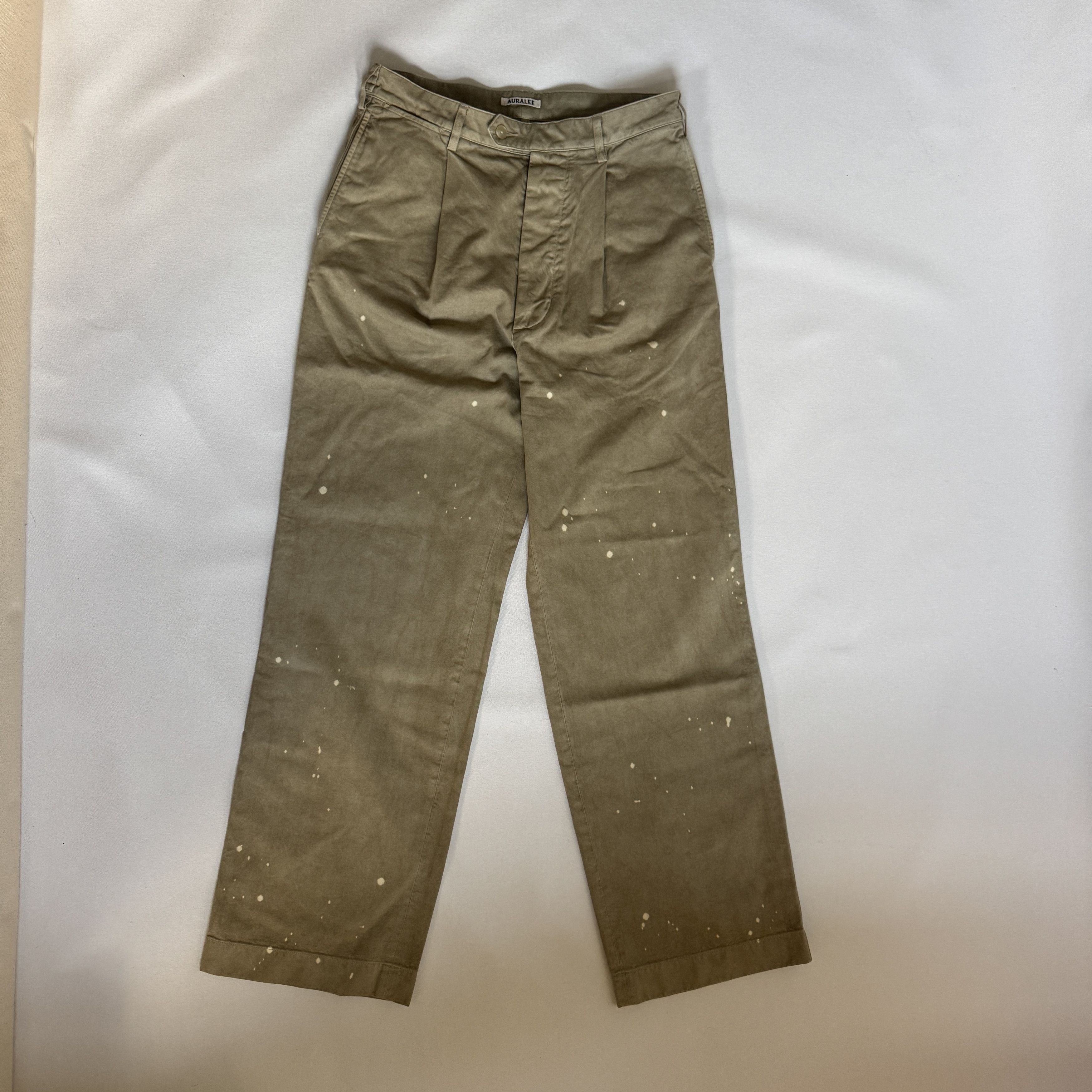 Auralee AURALEE Garment-Dyed Finx Light Chino One-Tuck Wide Pants Size US 32 / EU 48 - 1 Thumbnail