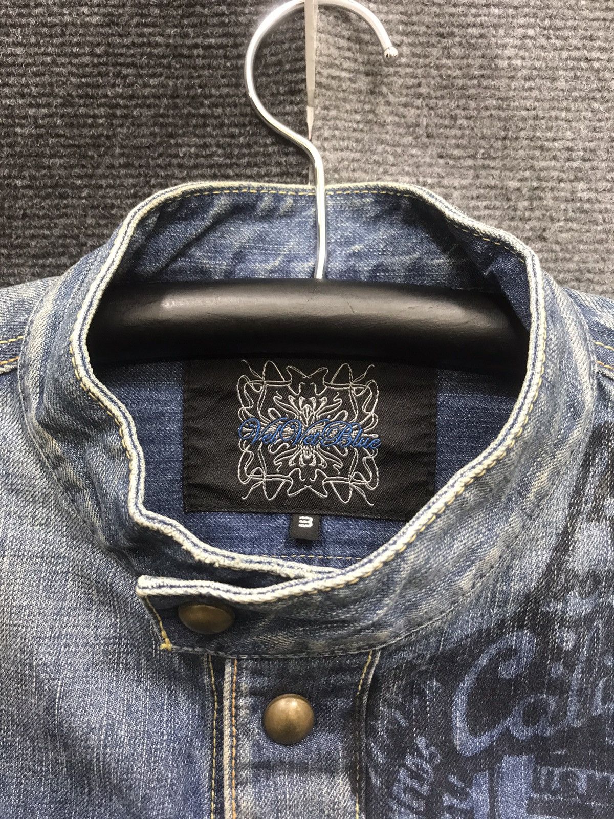 Japanese Brand Archival VelvetBlue Japanese Art Designer Trucker Jacket Size US M / EU 48-50 / 2 - 2 Thumbnail