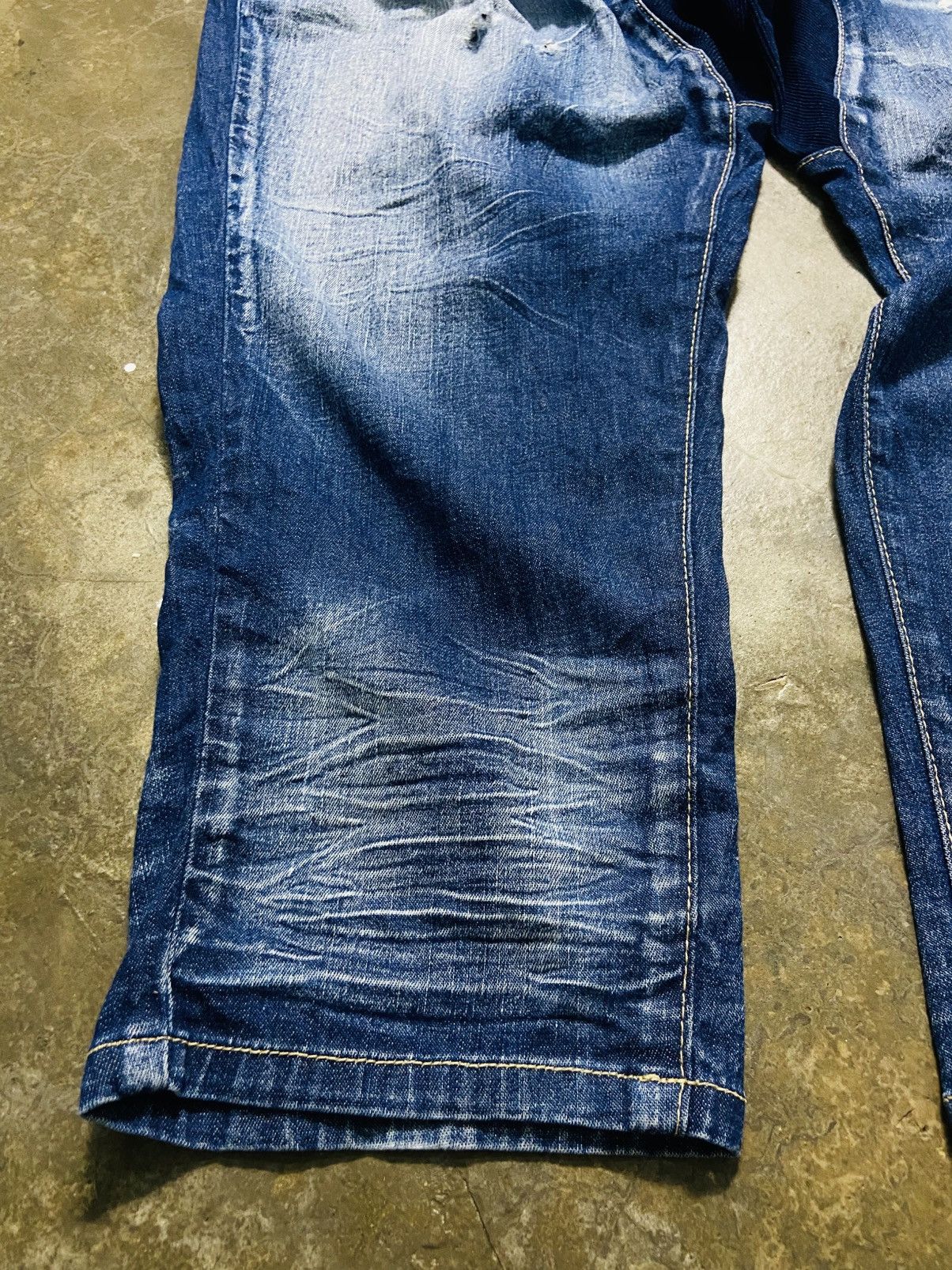 Japanese Brand Glamb Drop Crotch Distressed Denim Jeans Size US 38 / EU 54 - 3 Thumbnail