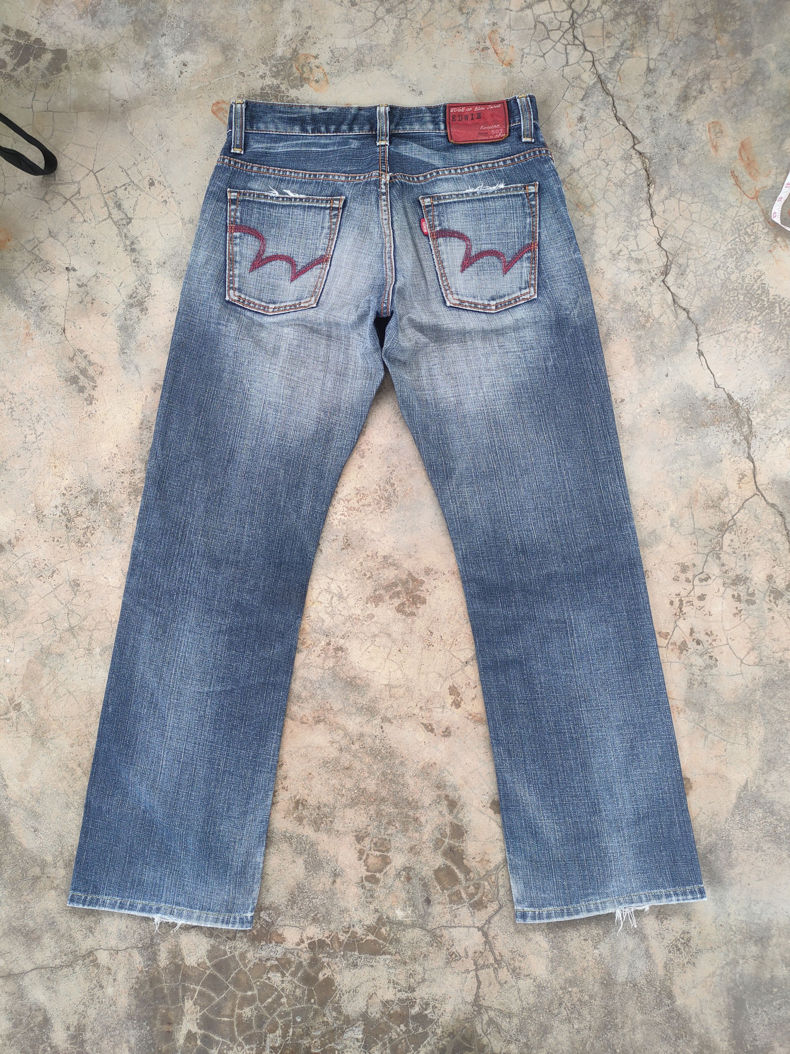 Edwin W32 VINTAGE EDWIN 503 FADED DISTRESSED DENIM JEAN PANTS Size US 32 / EU 48 - 8 Thumbnail
