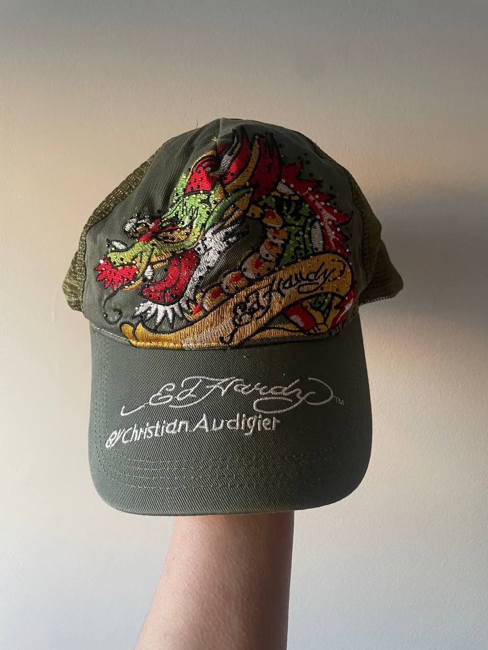 Christian Audigier VINTAGE ED HARDY BY CHRISTIAN AUDIGIER SWAROSKI TRUCKING HAT Size ONE SIZE - 3 Thumbnail