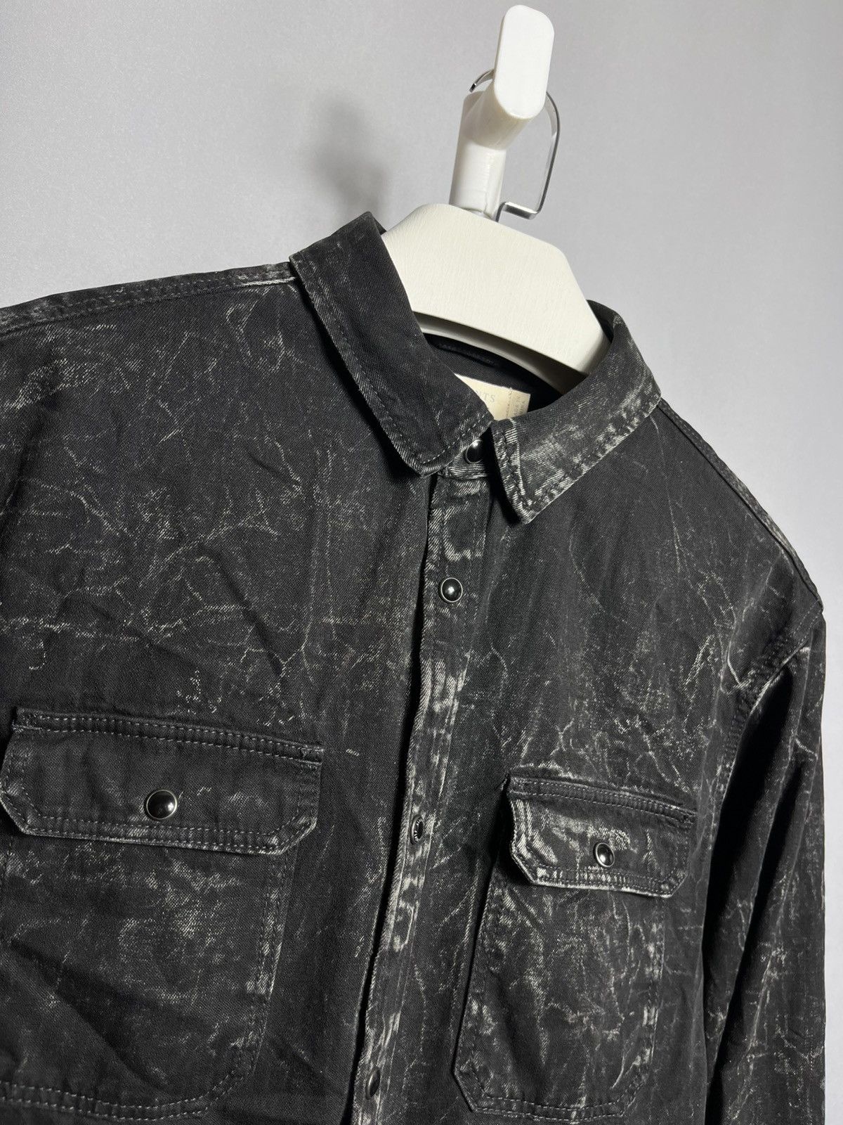 Allsaints Allsaints Nokken Denim Shirt Men’s Snap Long Sleeve Black Size US M / EU 48-50 / 2 - 2 Thumbnail