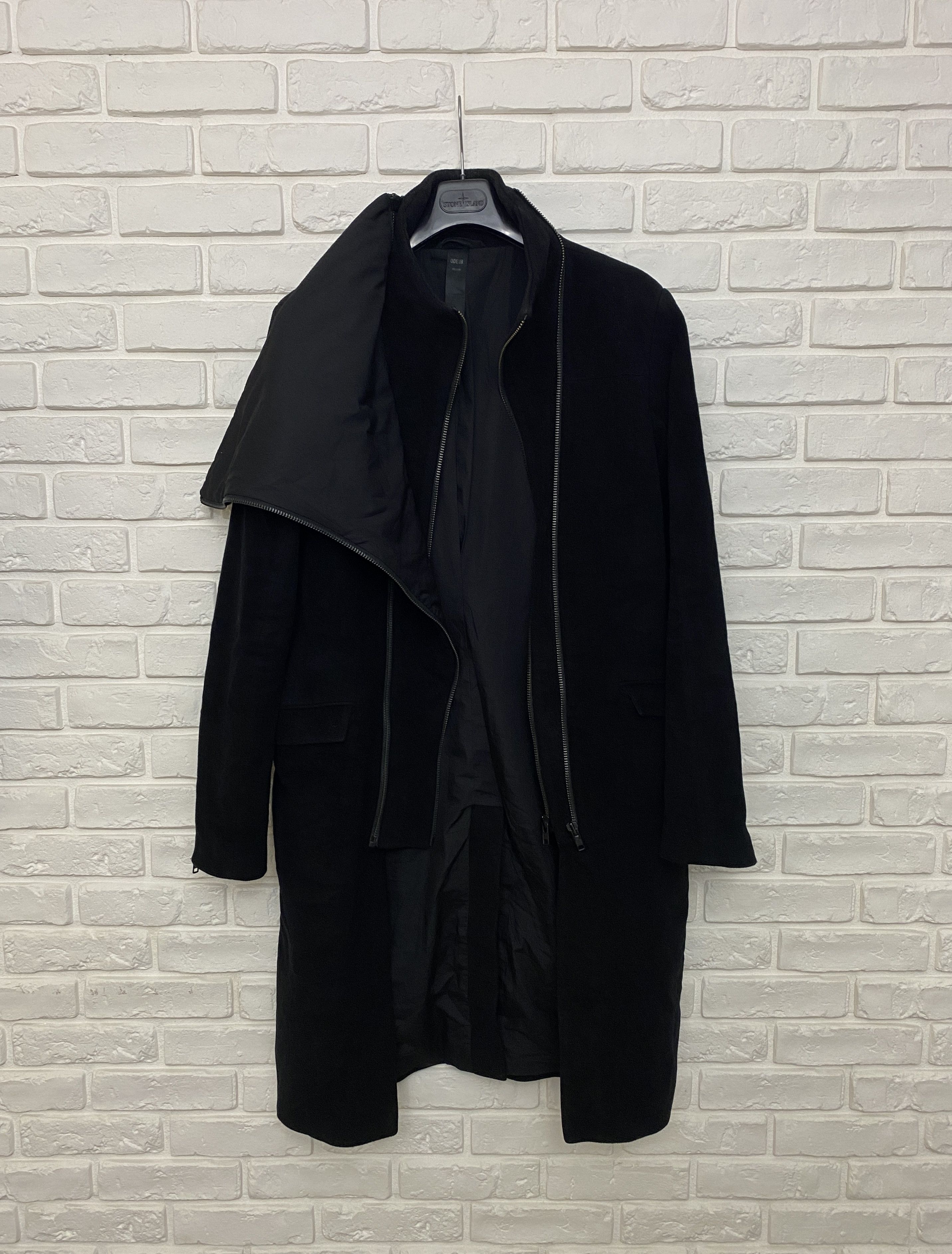 image of Avant Garde x Cashmere Wool Odeur Sweden Facade Wool Pea Coat Double Zip Black Size M, Men's