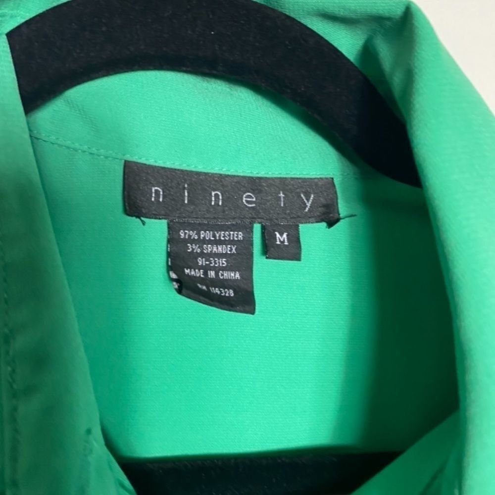 Other Ninety Green Button-Down Blouse | Size M | Collared 3/4 Slee Size M / US 6-8 / IT 42-44 - 3 Thumbnail
