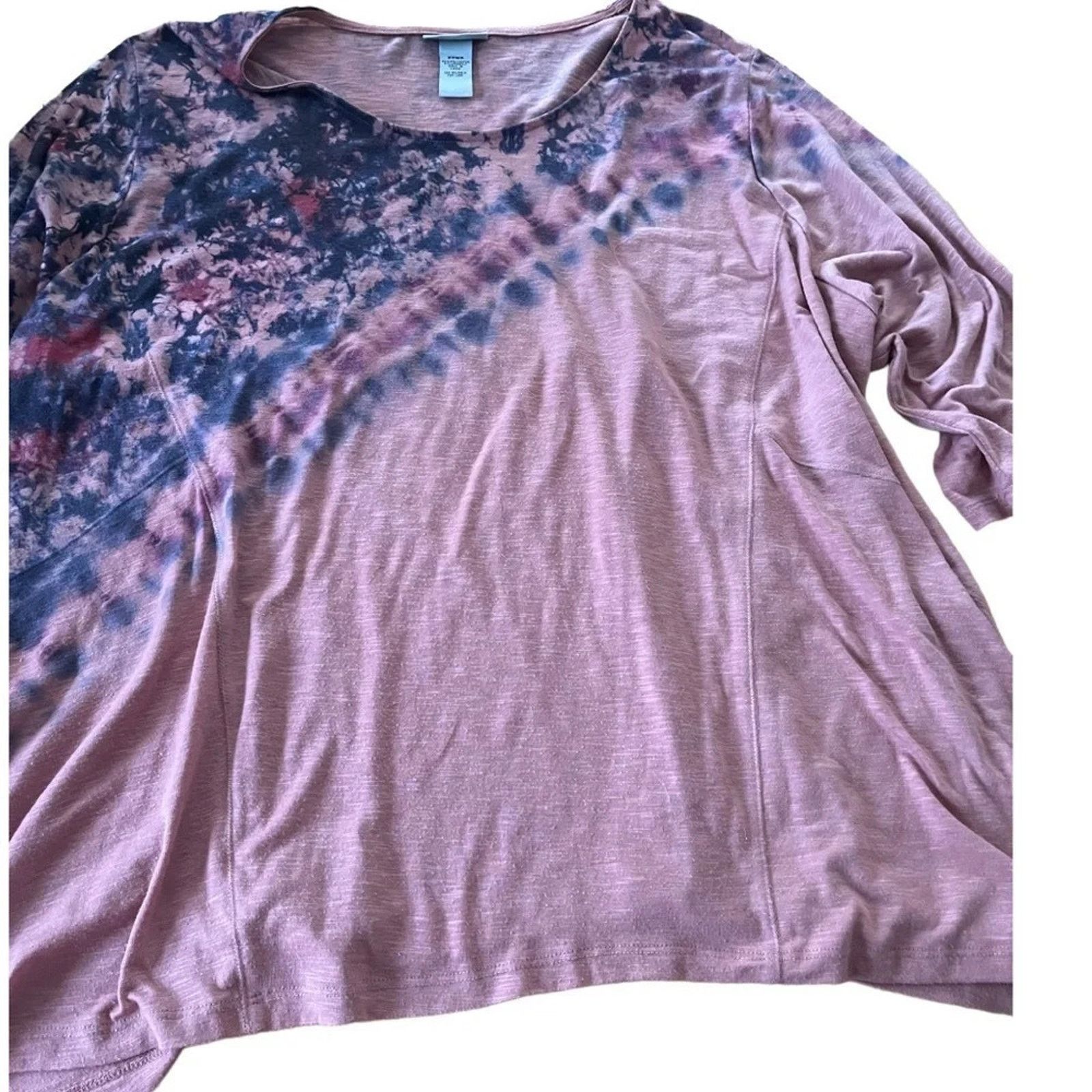 The Unbranded Brand Catherine’s partial tie-dye/splatter print top, size 2X WP Size XXL / US 16-18 / IT 52-54 - 1 Thumbnail