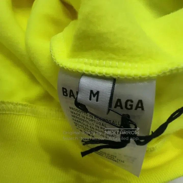 Balenciaga Balenciaga Neon Yellow Logo Long Sleeve Sweatshirt. Size US M / EU 48-50 / 2 - 4 Thumbnail