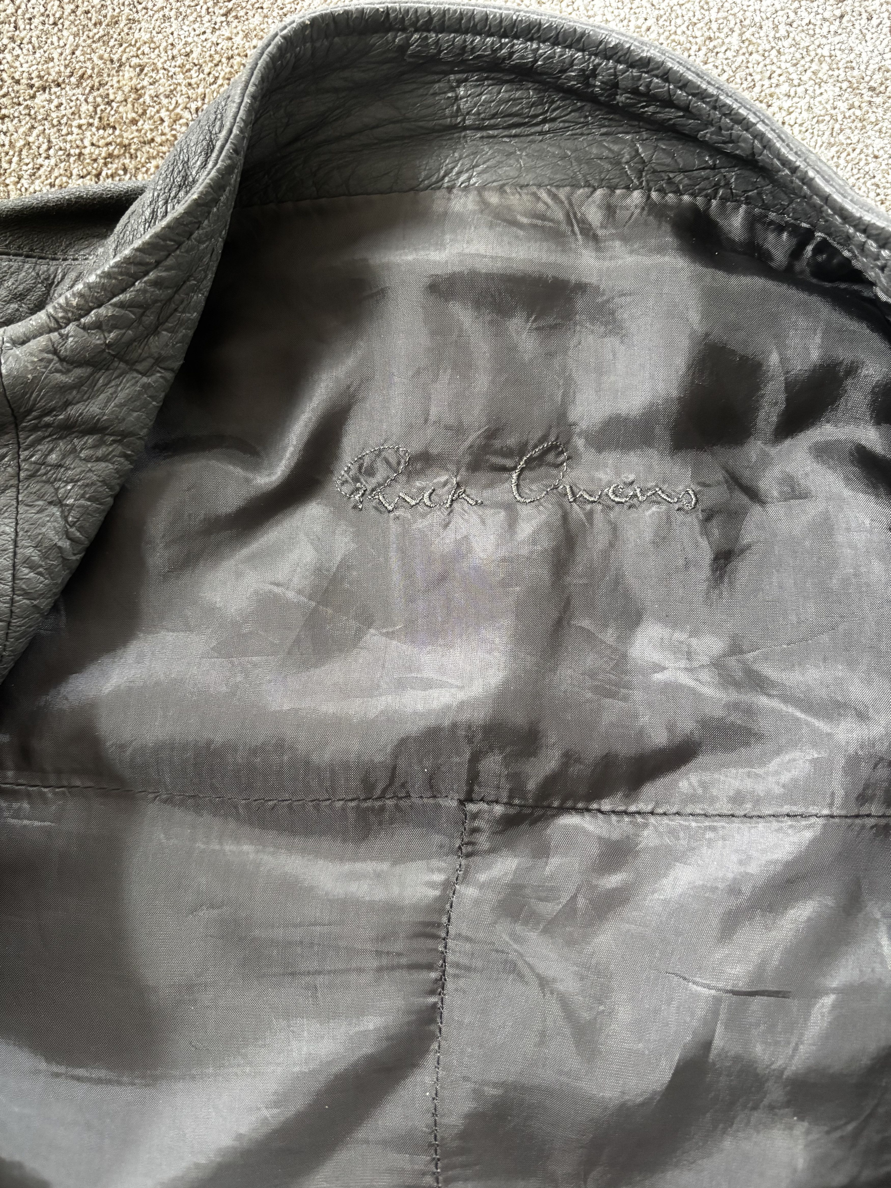 Rick Owens Rick Owens Grey Leather Jacket Size S / US 4 / IT 40 - 6 Thumbnail