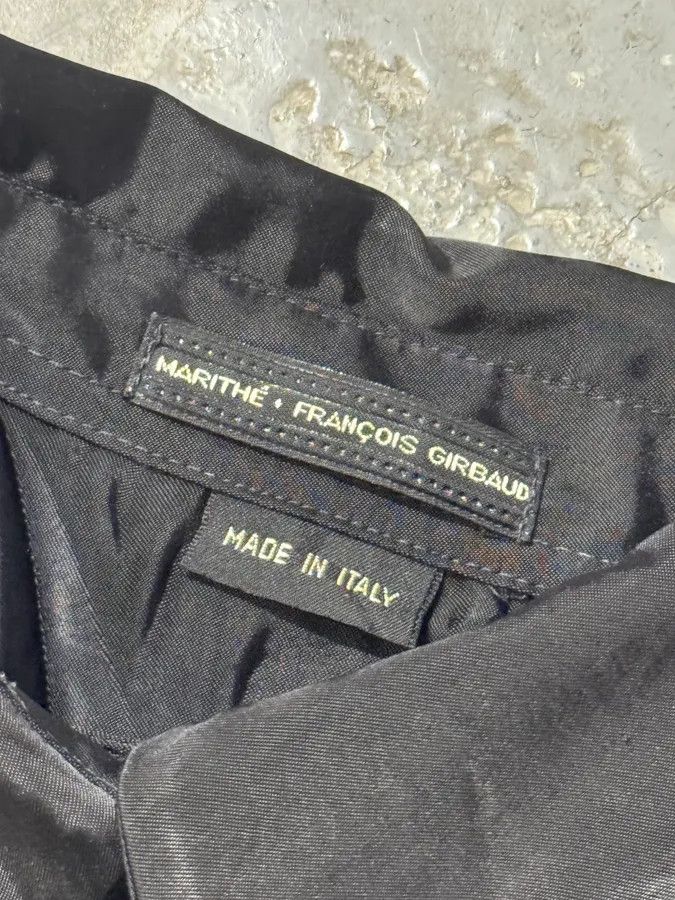 Marithe + Francois Girbaud 2000s Marithé + François Girbaud Waxed Effect Plissed Black Shirt Size S / US 4 / IT 40 - 7 Thumbnail