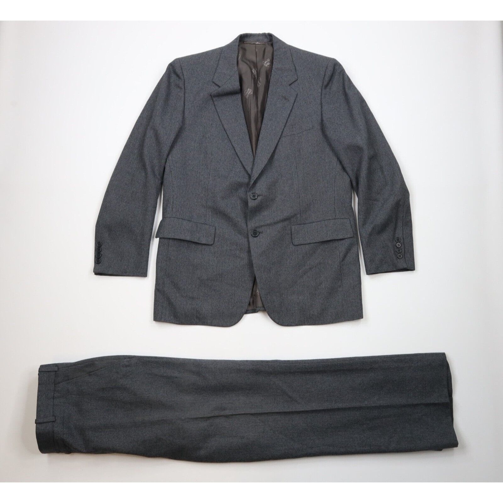 Hickey Freeman × Vintage Vintage 80s Hickey Freeman Boardroom 2 Piece Wool Suit Size 44R - 1 Thumbnail
