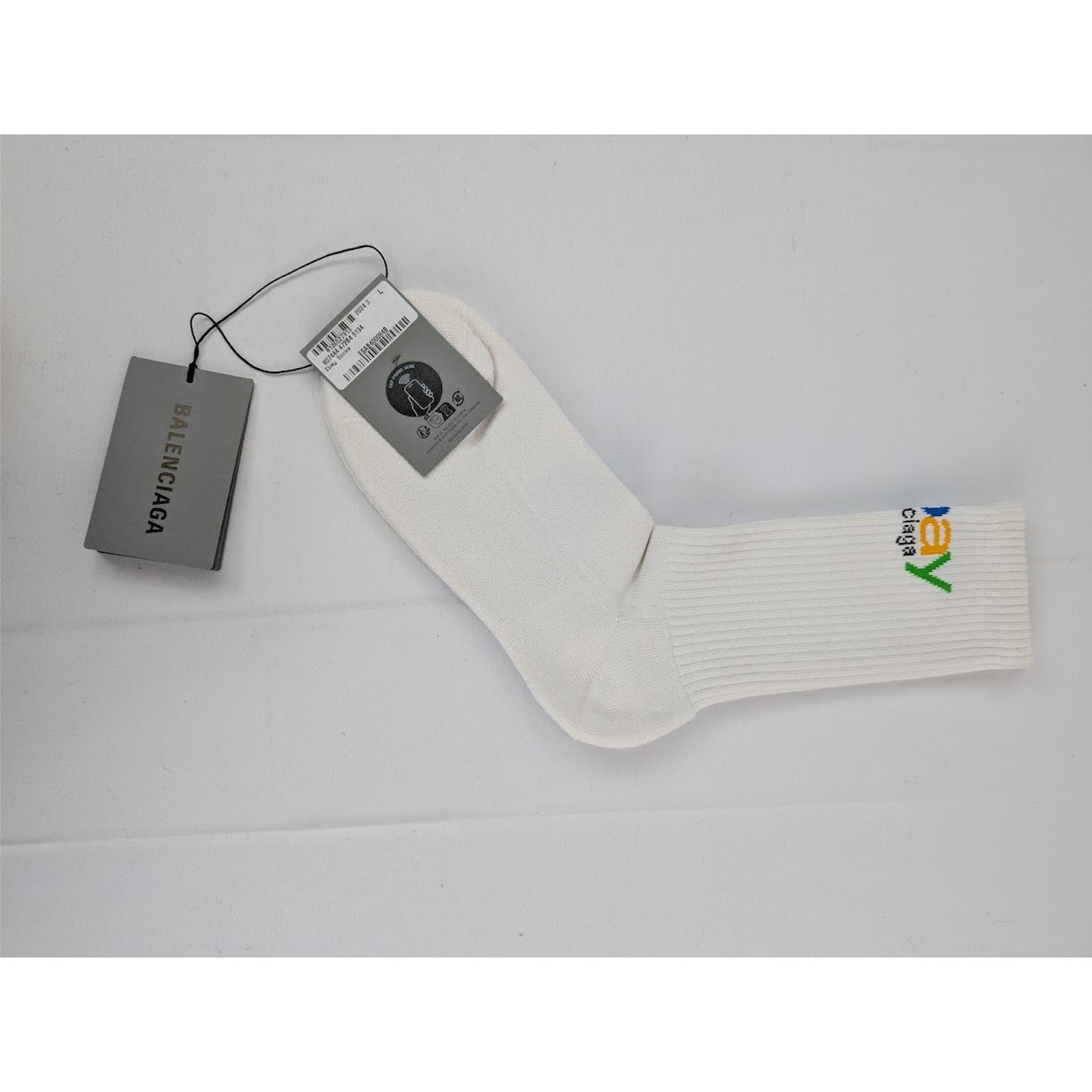 Balenciaga o1rshd1 Size: XL / Cotton Ebay Socks in White/Multicolor Size ONE SIZE - 3 Thumbnail