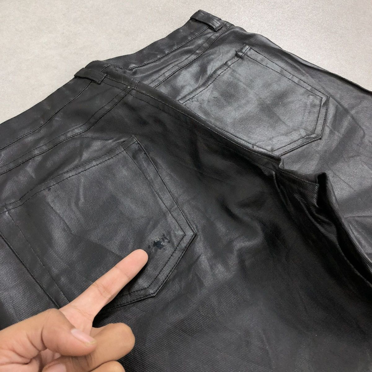 If Six Was Nine 🇯🇵 2000s Nationality + Name Grosbec Waxed Coated Jeans Pants Size US 30 / EU 46 - 16 Thumbnail