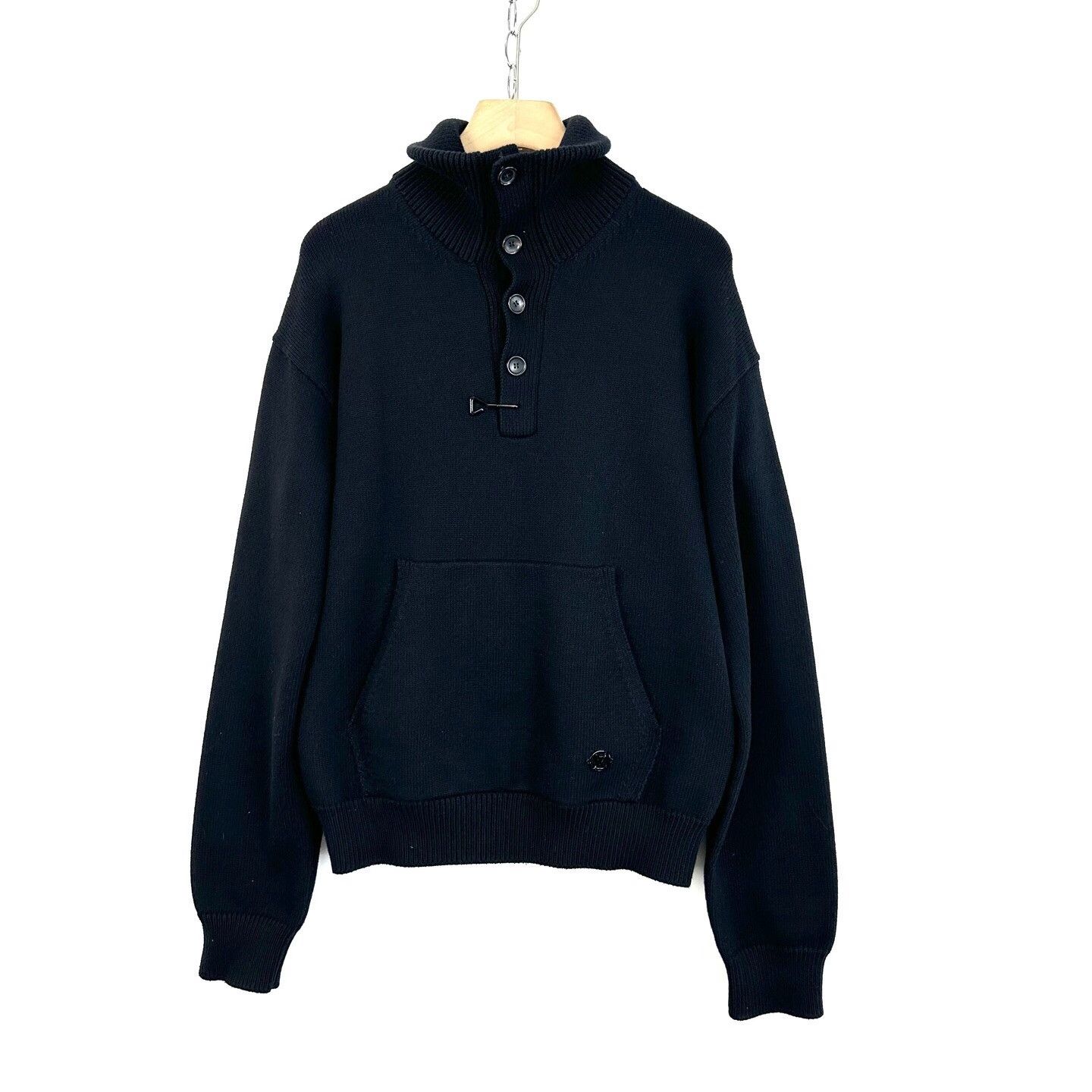 Louis Vuitton Louis Vuitton Black Polo Collar Wool Sweater Size US M / EU 48-50 / 2 - 1 Thumbnail