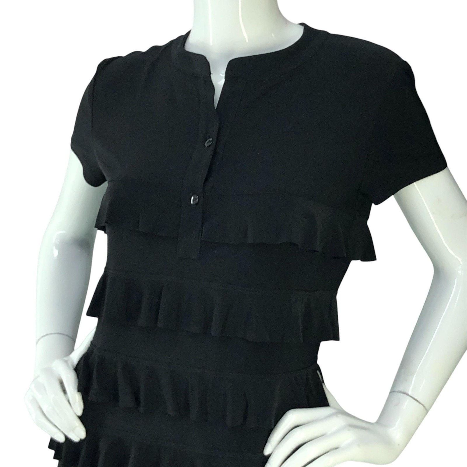 Joseph Ribkoff Joseph Ribkoff Dress 8 Short Sleeve Ruffle Tiered Knee Lngth Size M / US 6-8 / IT 42-44 - 2 Thumbnail