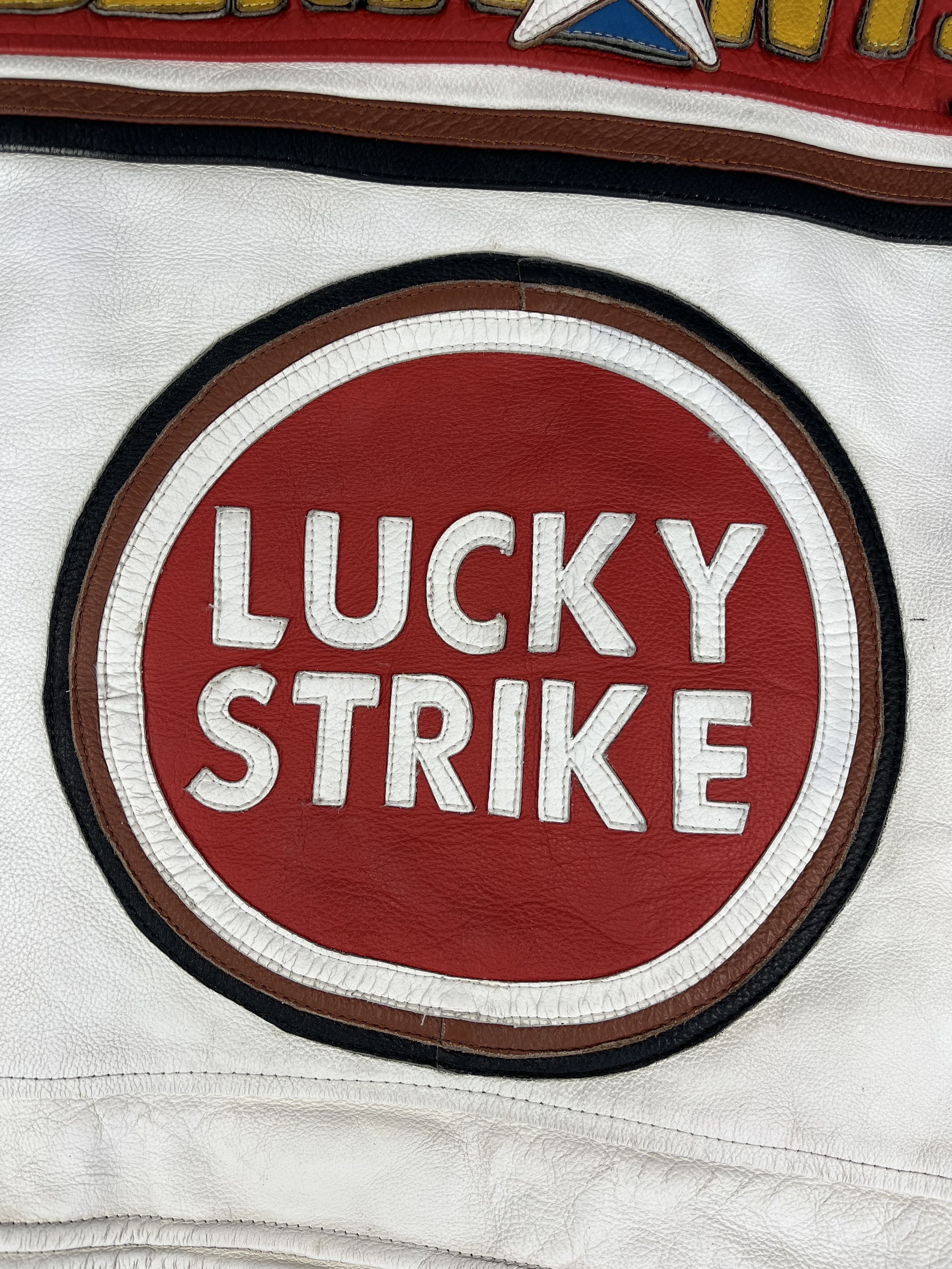 Vintage 90s Lucky Strike Y2K Leather Jacket Racing 1990s Vintage Size US S / EU 44-46 / 1 - 3 Thumbnail