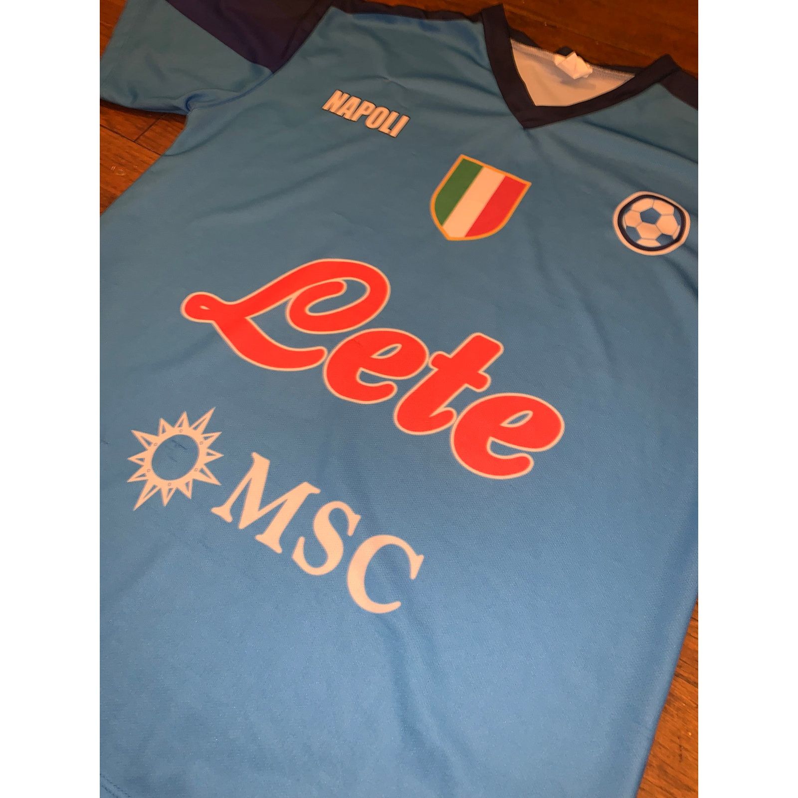 Other Napoli Italian League Soccer Jersey #77 Blue Serie A Size US L / EU 52-54 / 3 - 5 Thumbnail