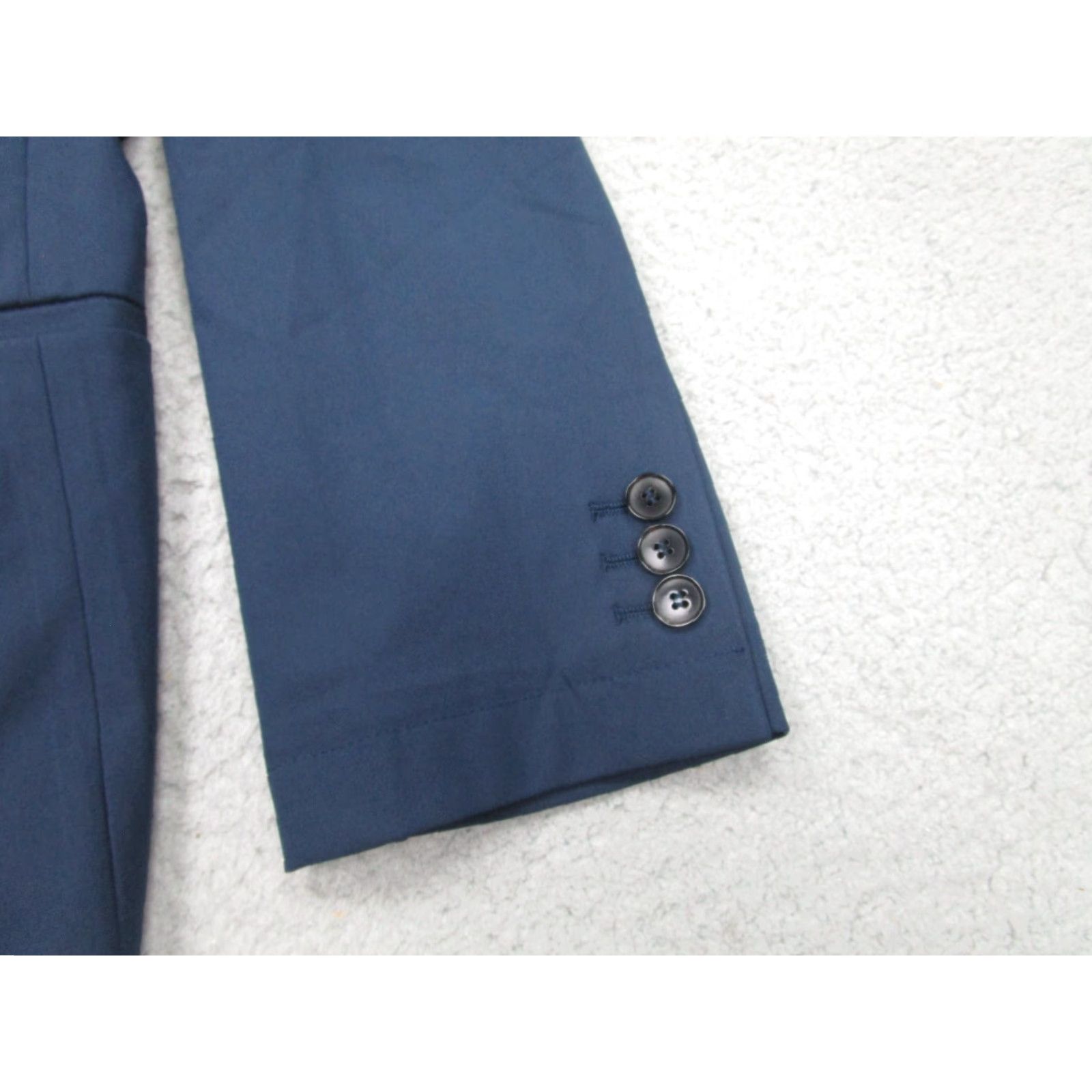 Vintage Sene Blazer Mens 40 Blue Soho Stretch Flex Tech Single-Breasted 2-Button Notch Lapel Jacket Coat Casual Business Travel Size 40R - 3 Thumbnail